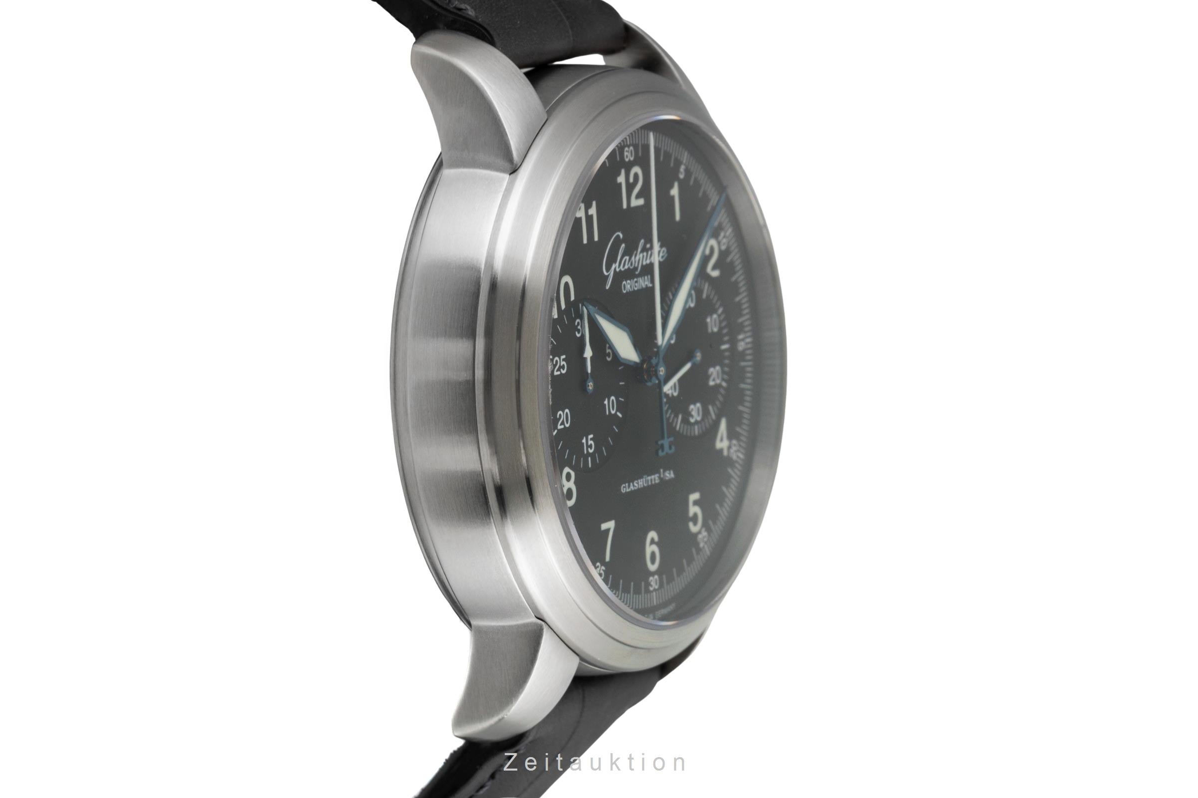 Glashütte Senator Navigator Chronograph Stahl Automatik Ref. 39-34-17-17-04 B&P [2604753]