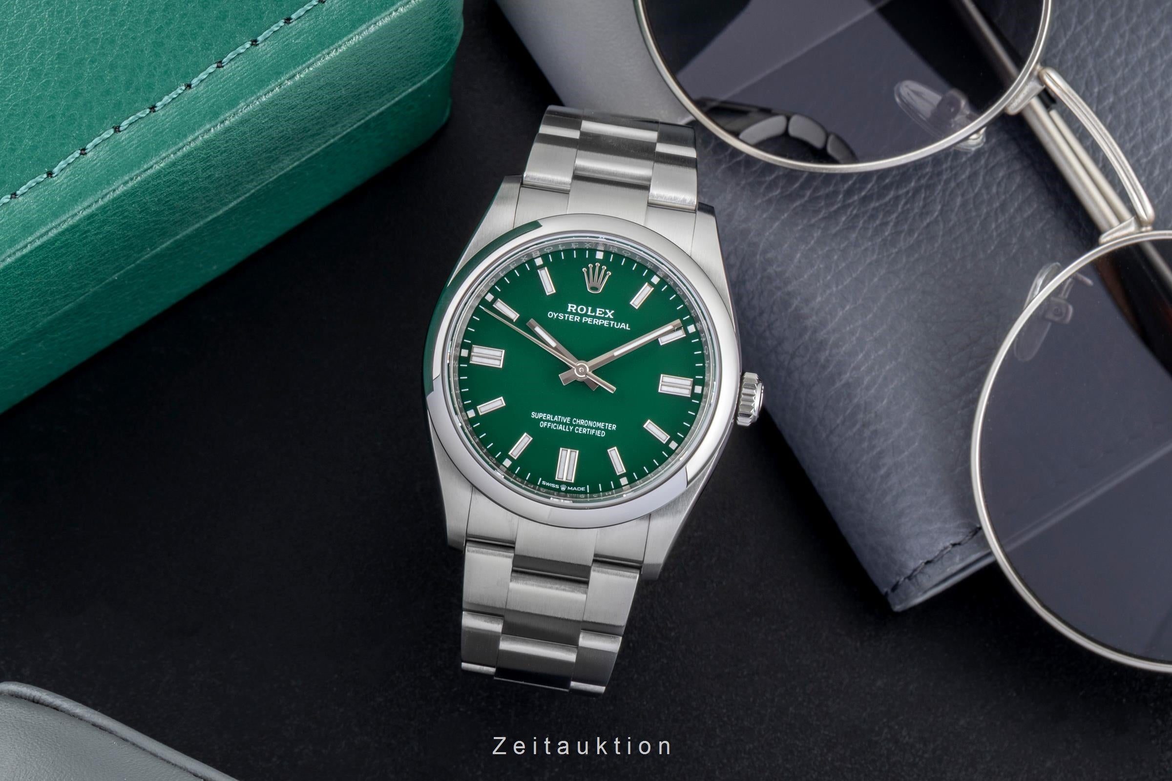 Rolex Oyster Perpetual 36 Green Dial Edelstahl Automatik Ref. 126000 B&P 2025 [2604756]