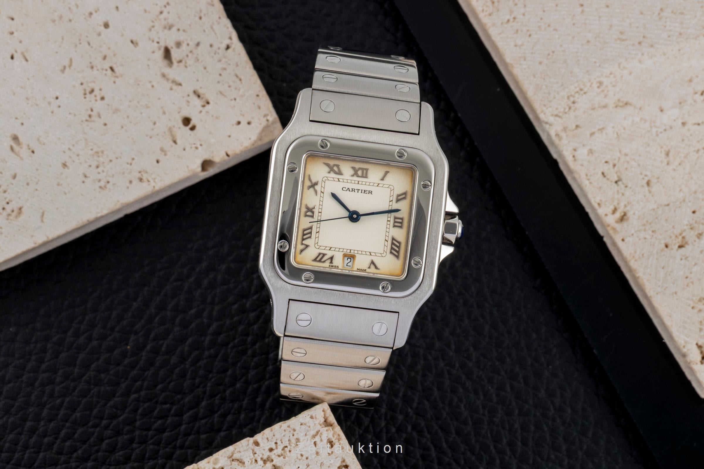 Cartier Santos steel quartz men's watch W20025D6  [2604757]