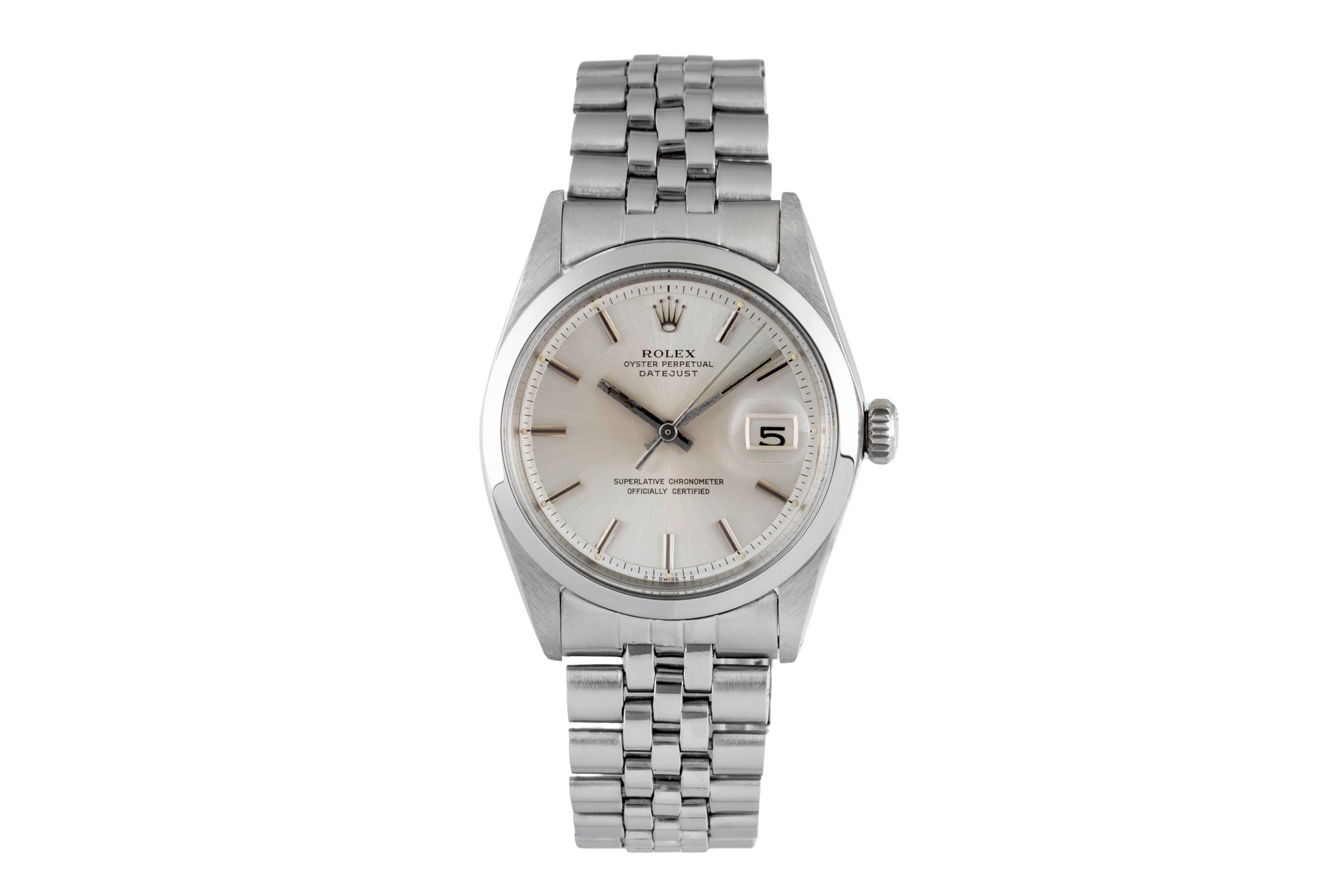 Rolex Datejust 36 Silver Pie Pan Dial Stahl Automatik Herrenuhr 1600 Klassiker [2604777]