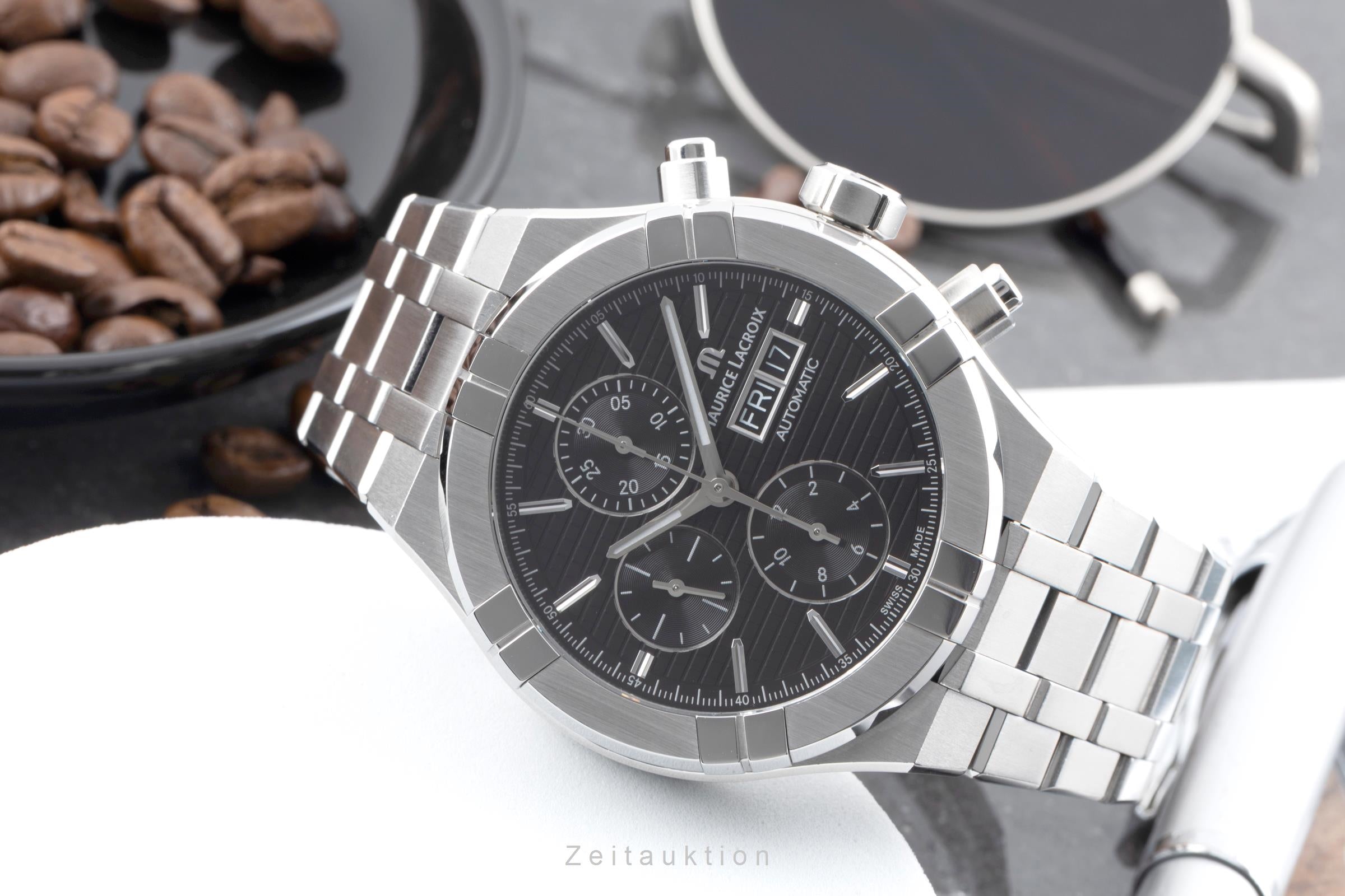 Maurice Lacroix Aikon cronógrafo acero automático reloj para caballeros AI6038-SS002-330-1 LP: 3400EUR  [2604785]