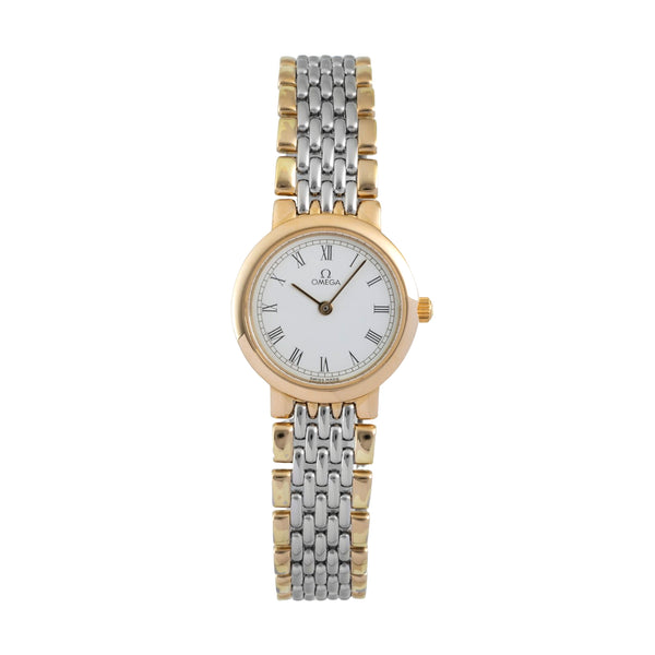 Omega De Ville acier / doré quartz montre pour femmes 795.0897.2 Vintage  [2604801]