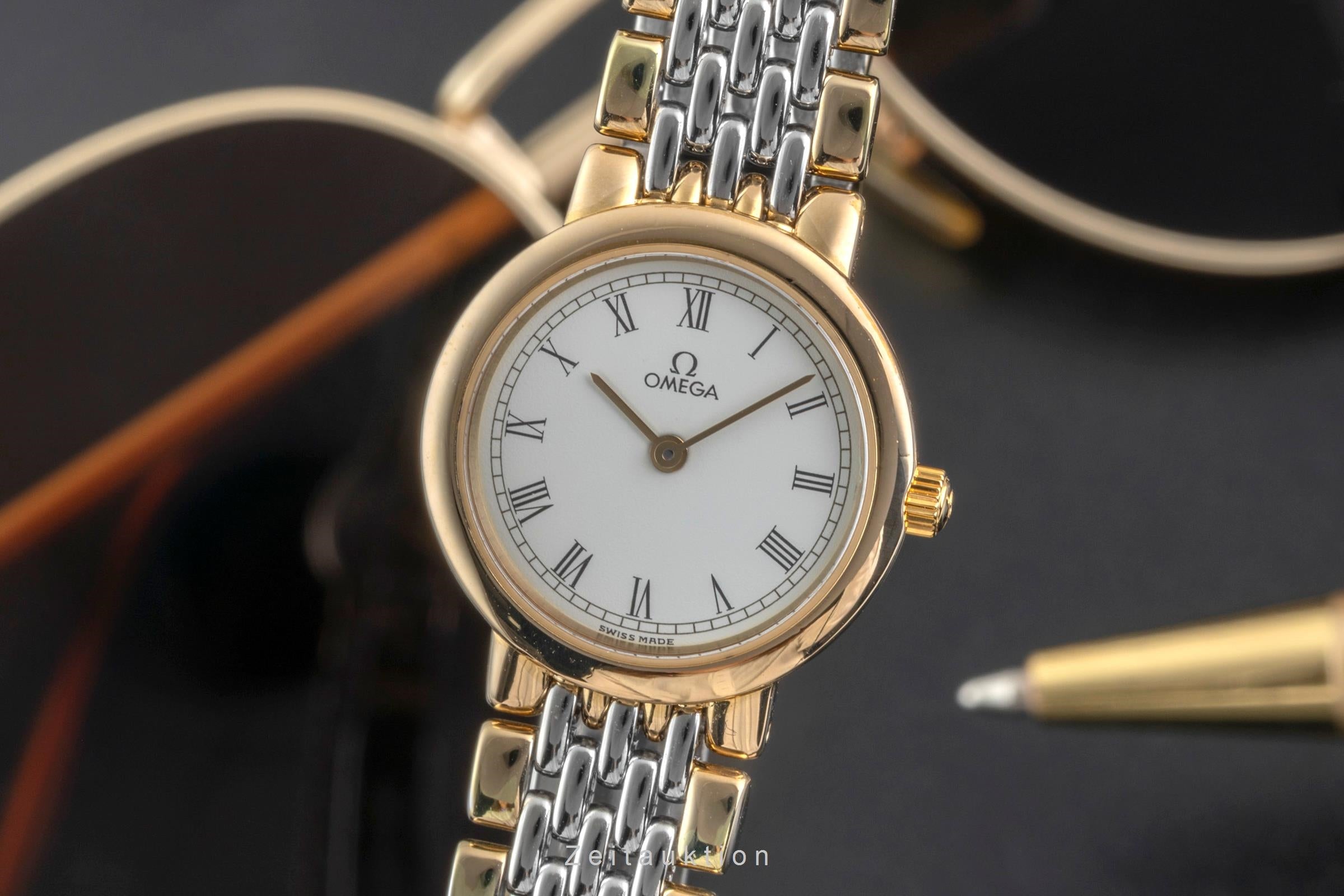 Omega De Ville gilt / steel quartz women's watch 795.0897.2 Vintage  [2604801]