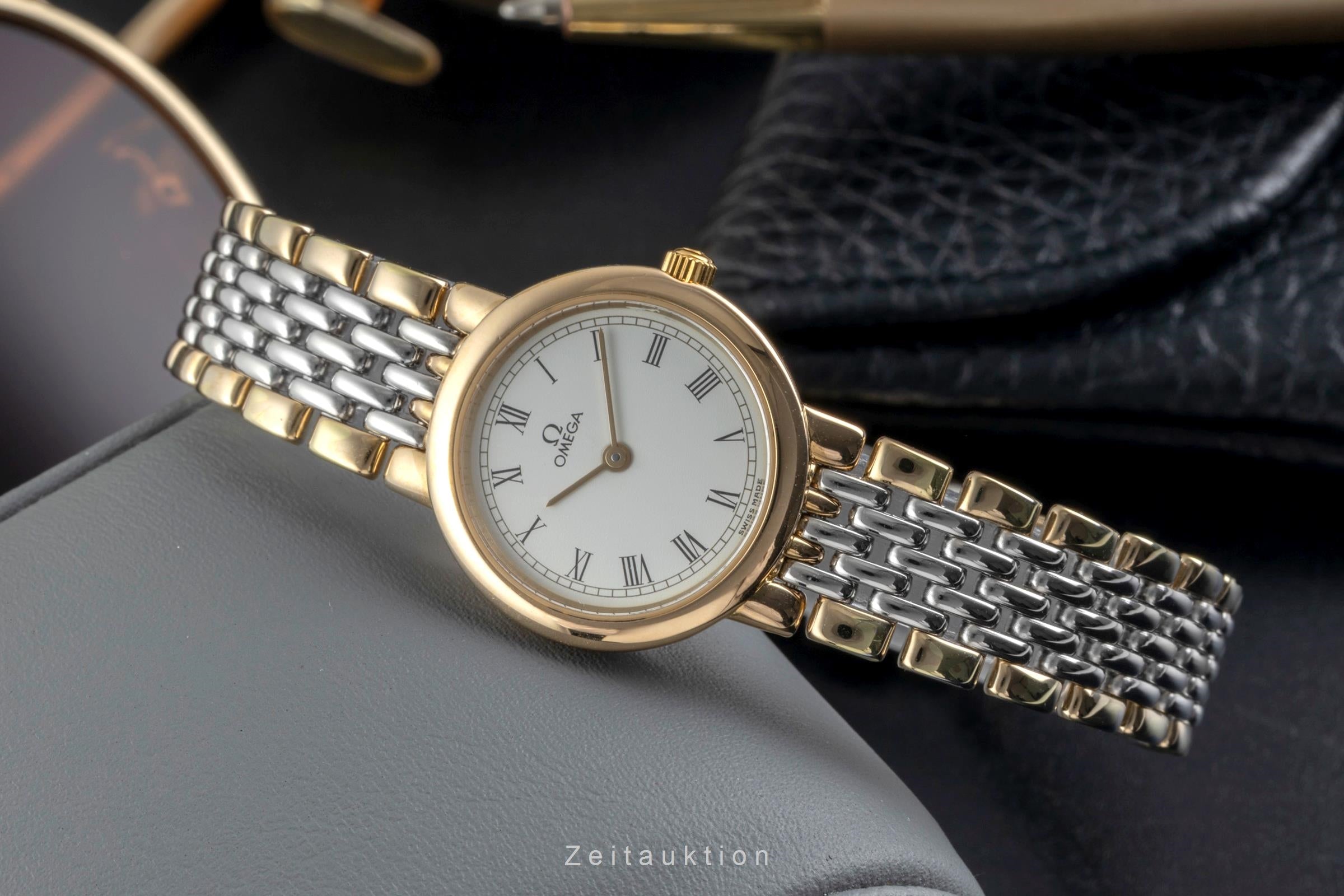 Omega De Ville acier / doré quartz montre pour femmes 795.0897.2 Vintage  [2604801]