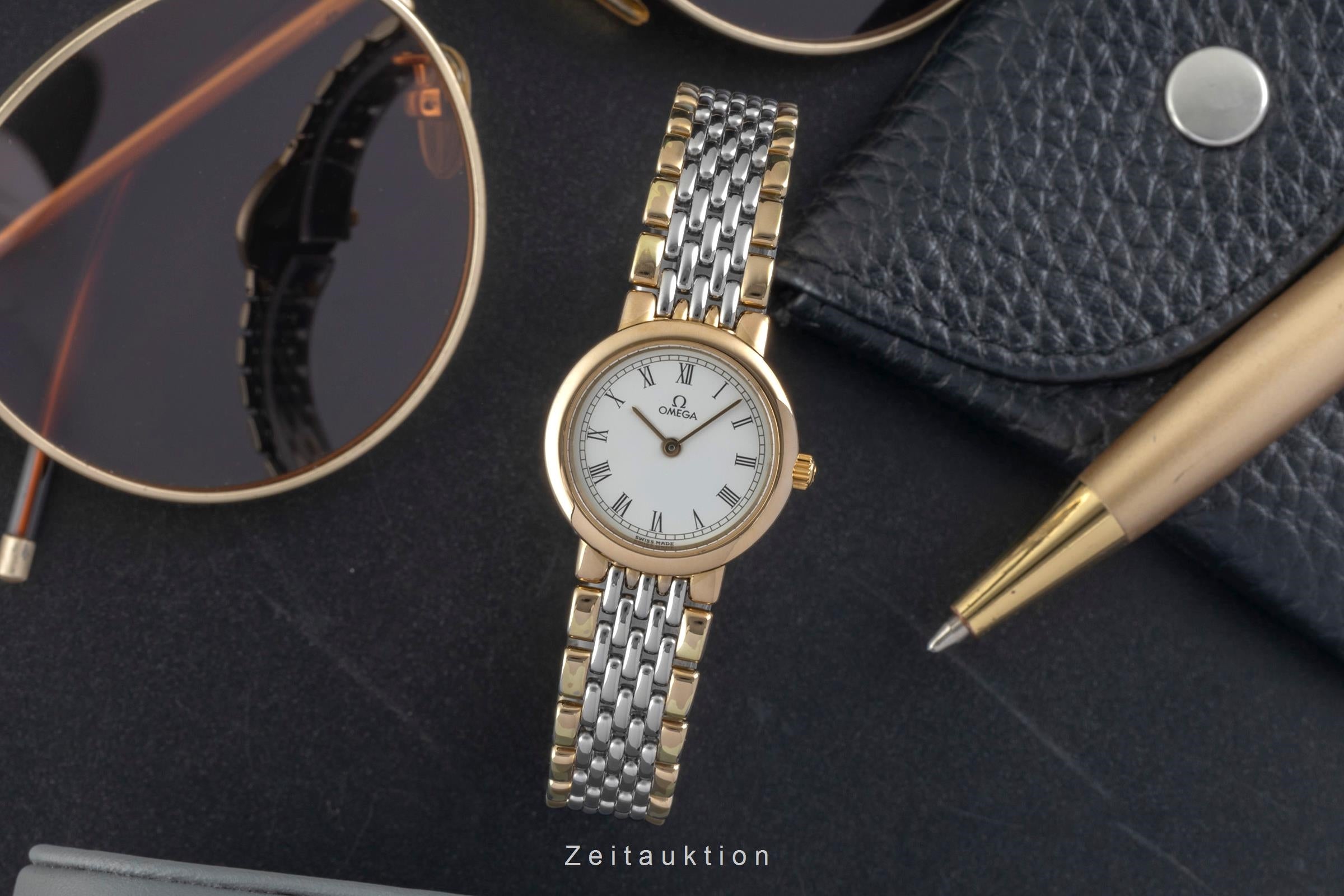 Omega De Ville acier / doré quartz montre pour femmes 795.0897.2 Vintage  [2604801]