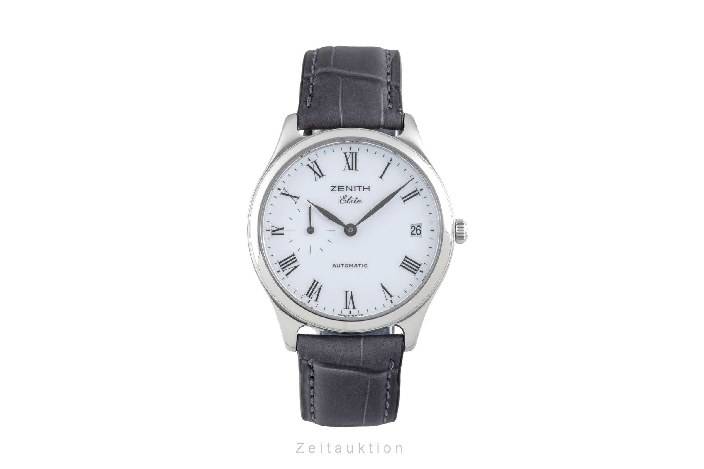 Zenith Elite Edelstahl Automatik Sub Second Herrenuhr Ref. 01 0040 680 Papiere  [2604815]