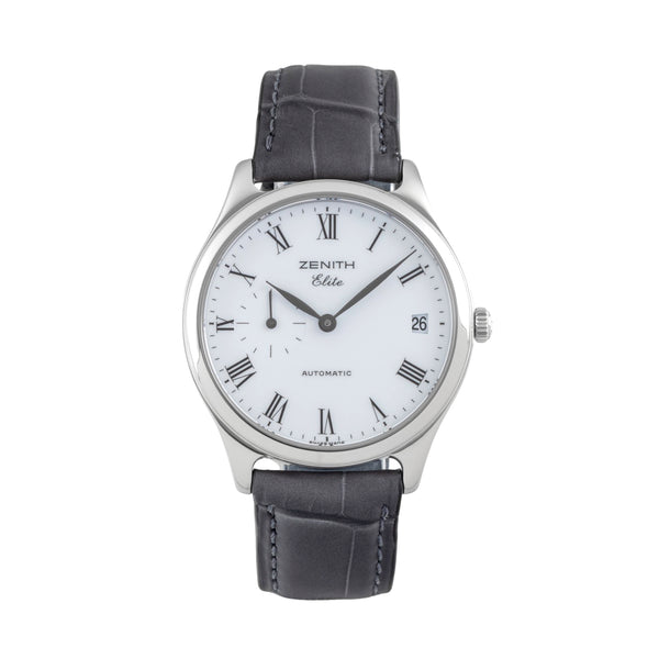 Zenith Elite Edelstahl Automatik Sub Second Herrenuhr Ref. 01 0040 680 Papiere  [2604815]