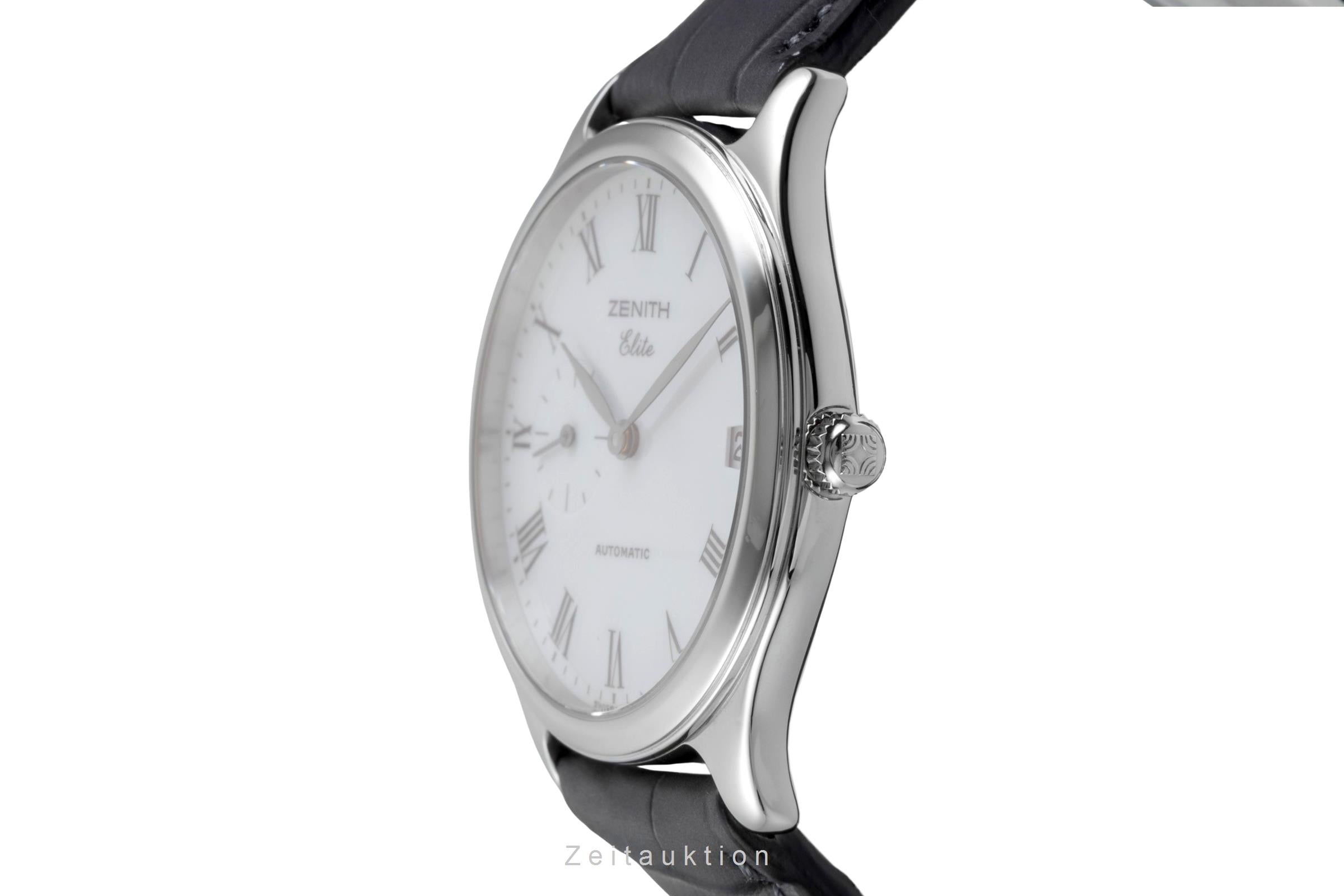 Zenith Elite Edelstahl Automatik Sub Second Herrenuhr Ref. 01 0040 680 Papiere  [2604815]