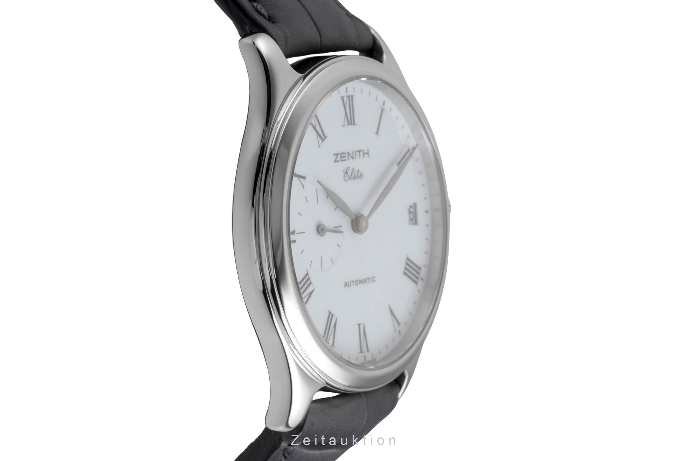 Zenith Elite Edelstahl Automatik Sub Second Herrenuhr Ref. 01 0040 680 Papiere  [2604815]