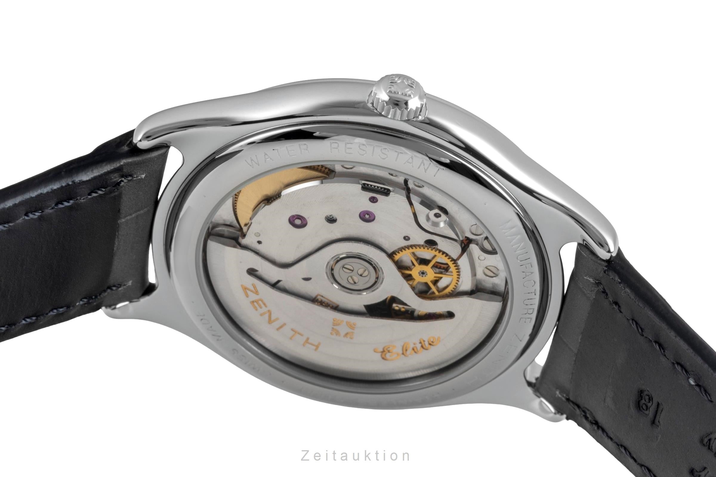 Zenith Elite Edelstahl Automatik Sub Second Herrenuhr Ref. 01 0040 680 Papiere  [2604815]