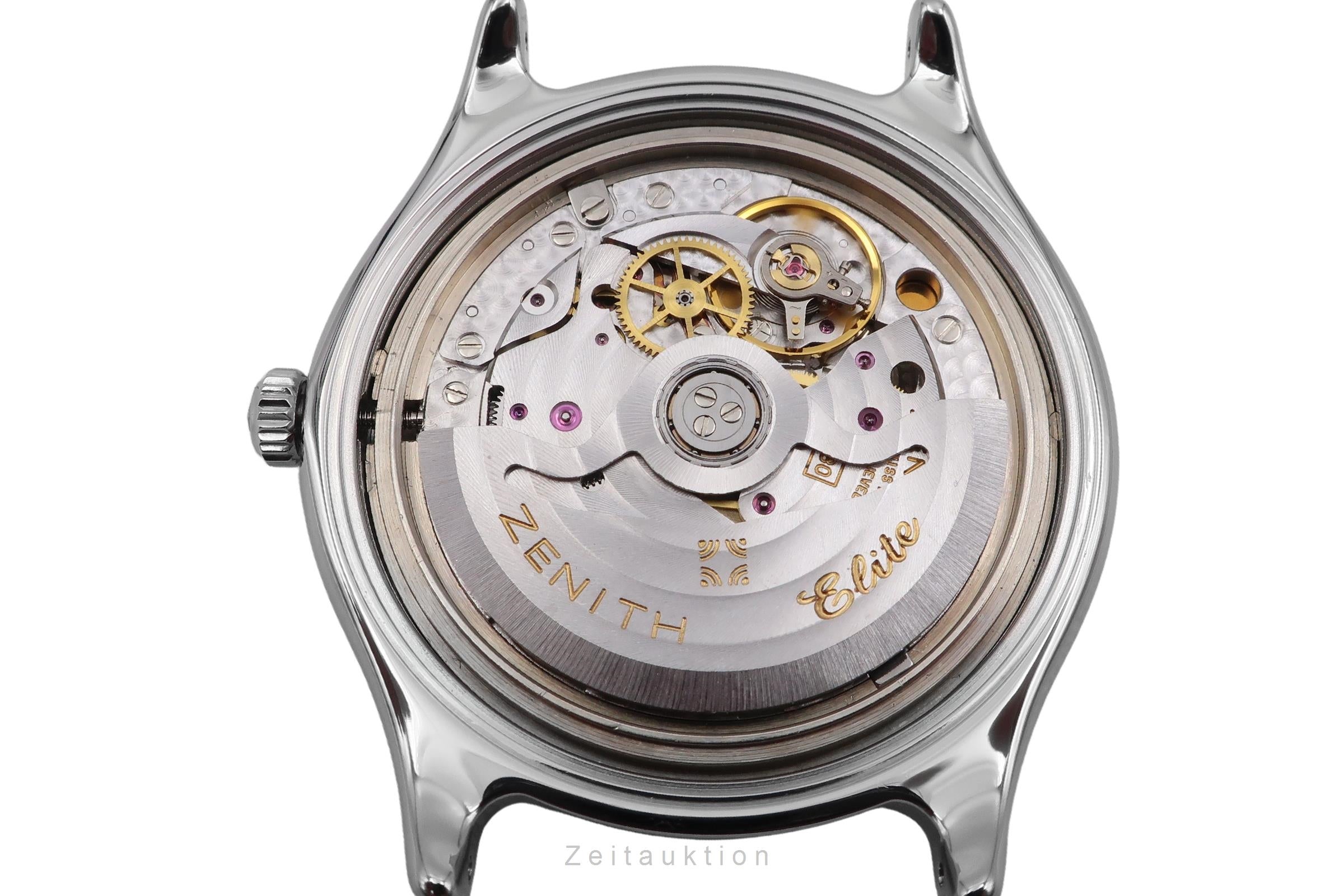 Zenith Elite Edelstahl Automatik Sub Second Herrenuhr Ref. 01 0040 680 Papiere  [2604815]