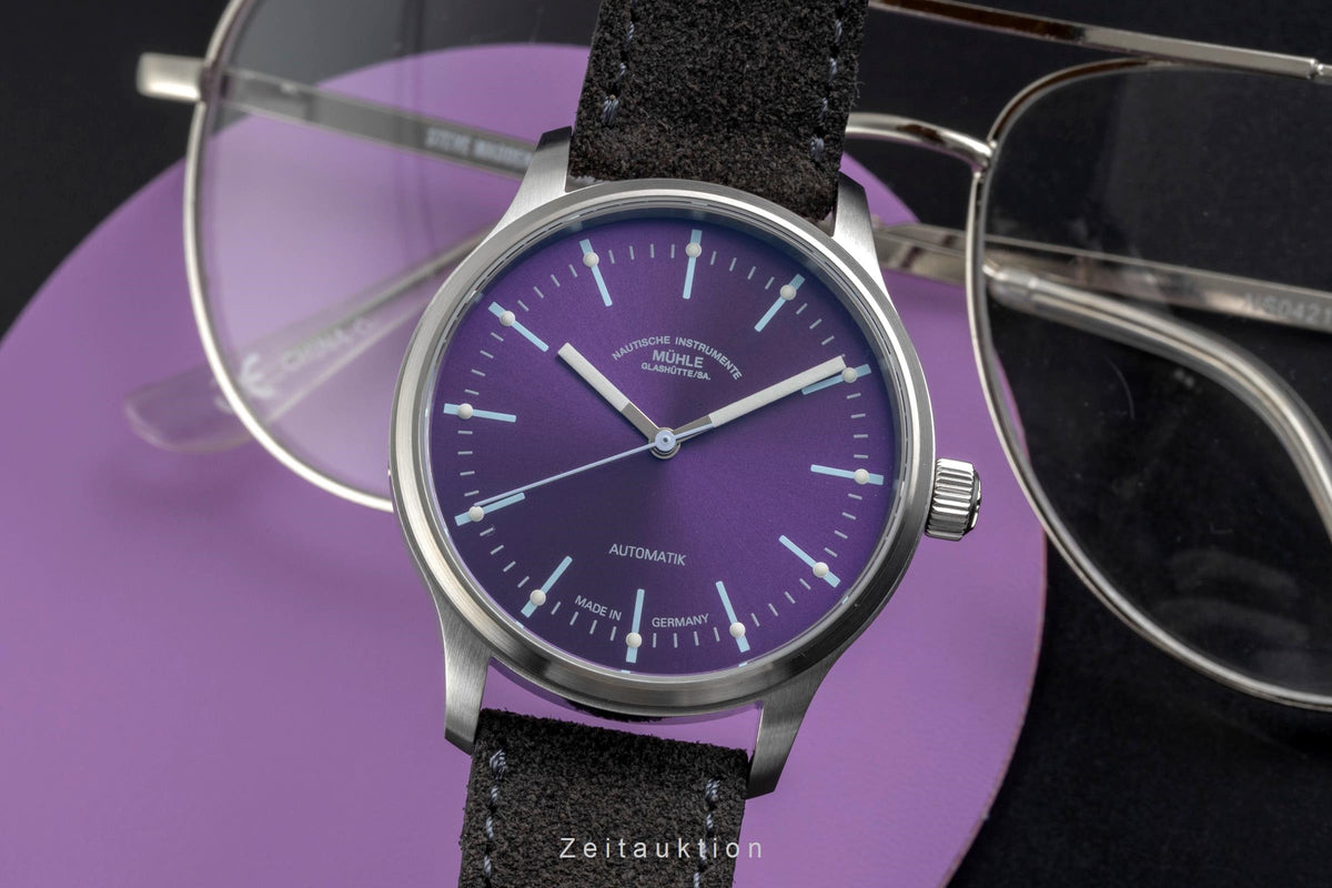 Mühle Panova Violett Stahl Automatik Herrenuhr Ref. M1-40-78-1-200 Papiere 2026 [2604819]