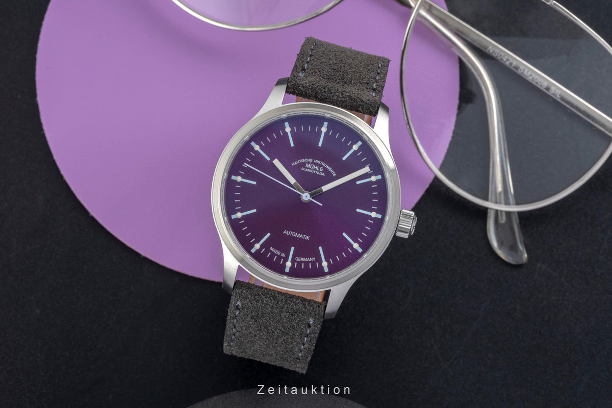 Mühle Panova Violett Stahl Automatik Herrenuhr Ref. M1-40-78-1-200 Papiere 2026 [2604819]