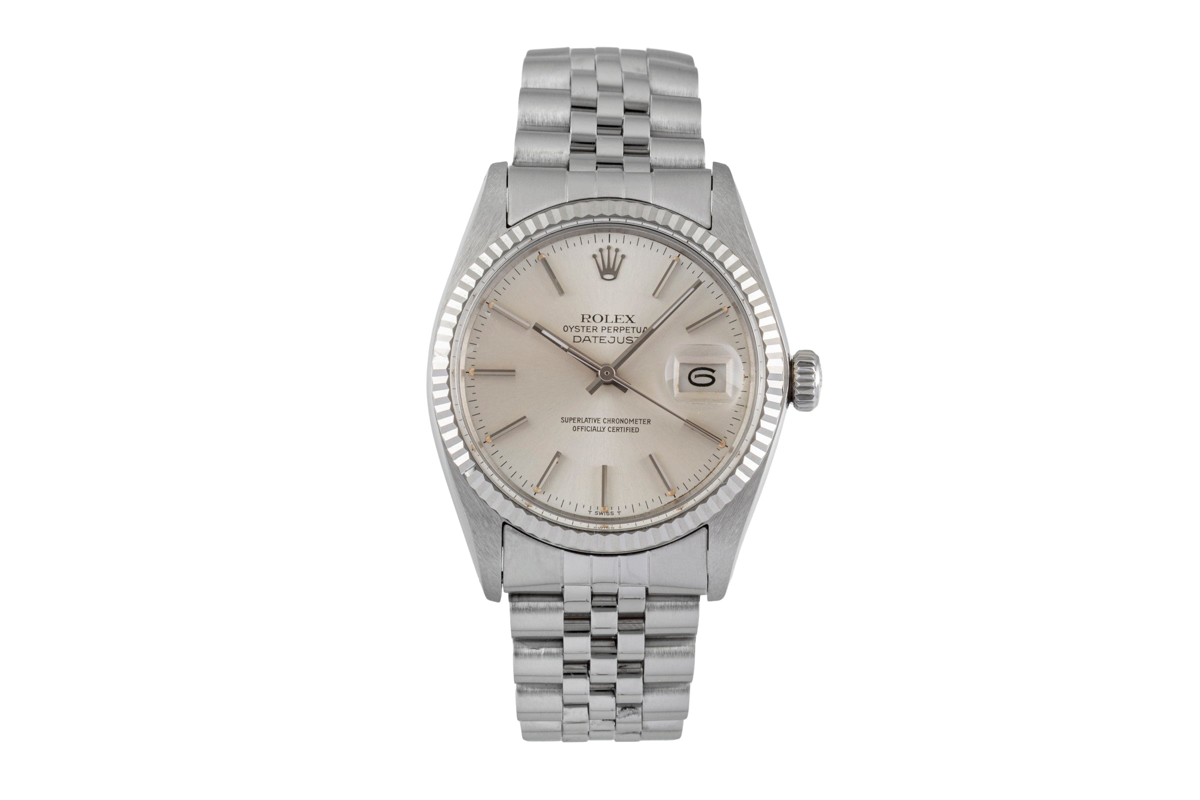 Rolex Datejust 36 Silver Dial Stahl / Weissgold Automatik Herrenuhr Ref. 16014 [2604821]