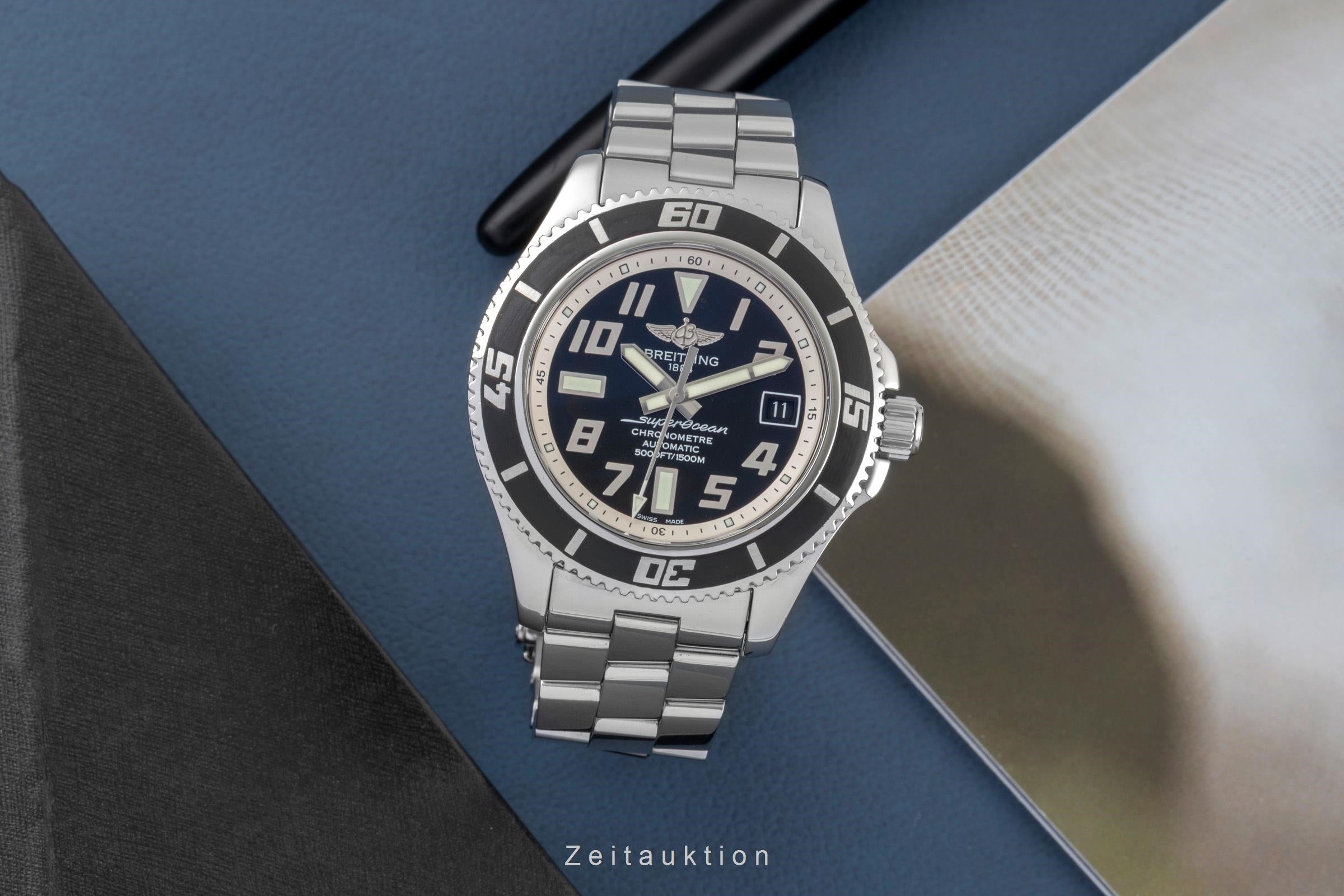 Breitling Superocean 42 Stahl Automatik Herrenuhr Ref. A17364 B&P 2014 [2604826]
