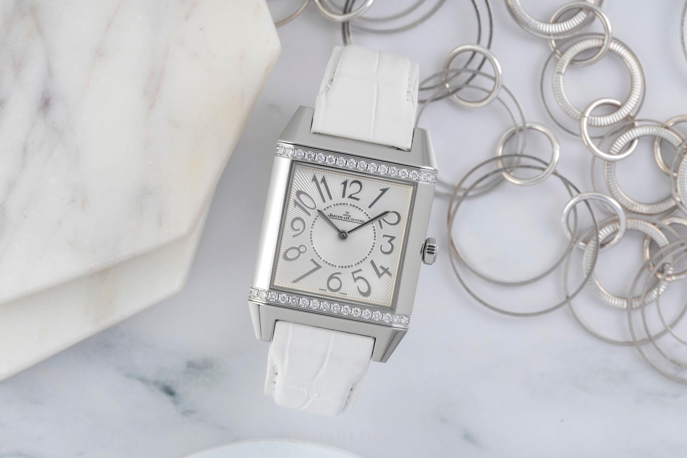 Jaeger-LeCoultre Reverso Squadra Diamanten Edelstahl Damenuhr Ref. 234.8.47  [2604843]