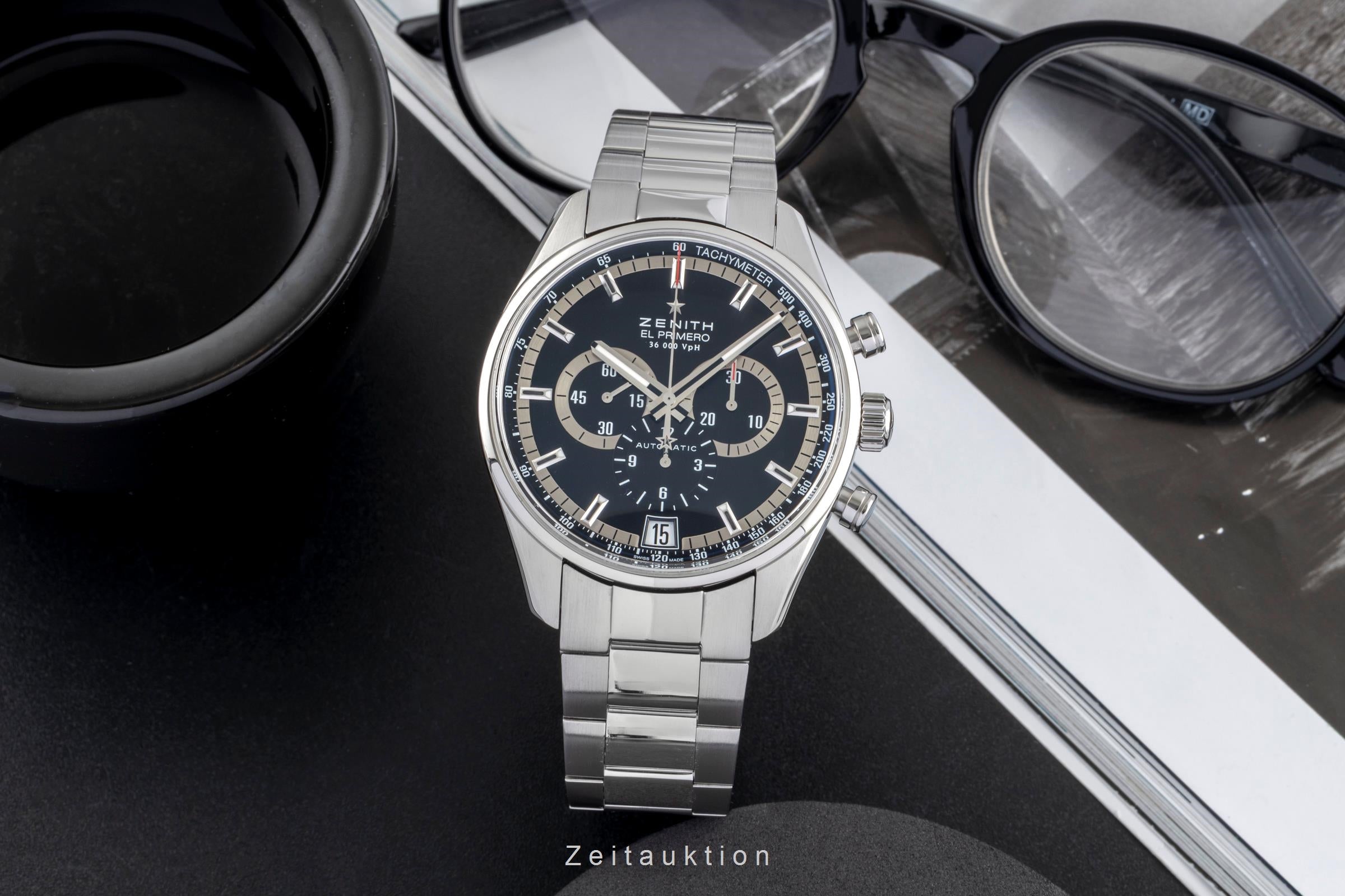 Zenith El Primero Chronograph Automatik Stahl Ref. 03.2040.400/21.M2040 B&P [2604847]