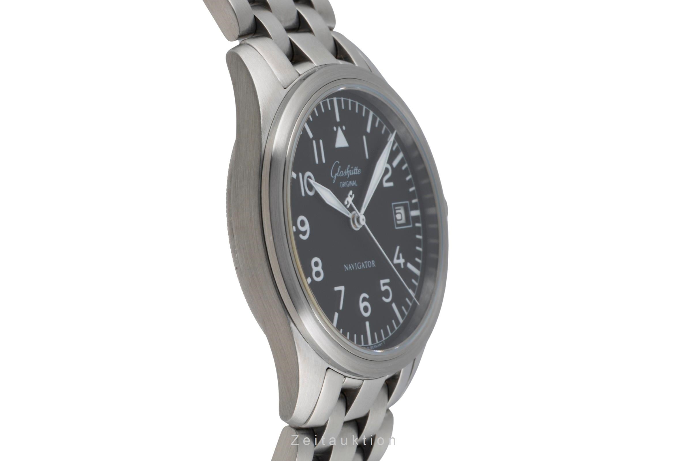 Glashütte Original Navigator Automatik Edelstahl Ref. 1-10-33-07-07-04 B&P 1996 [2604853]