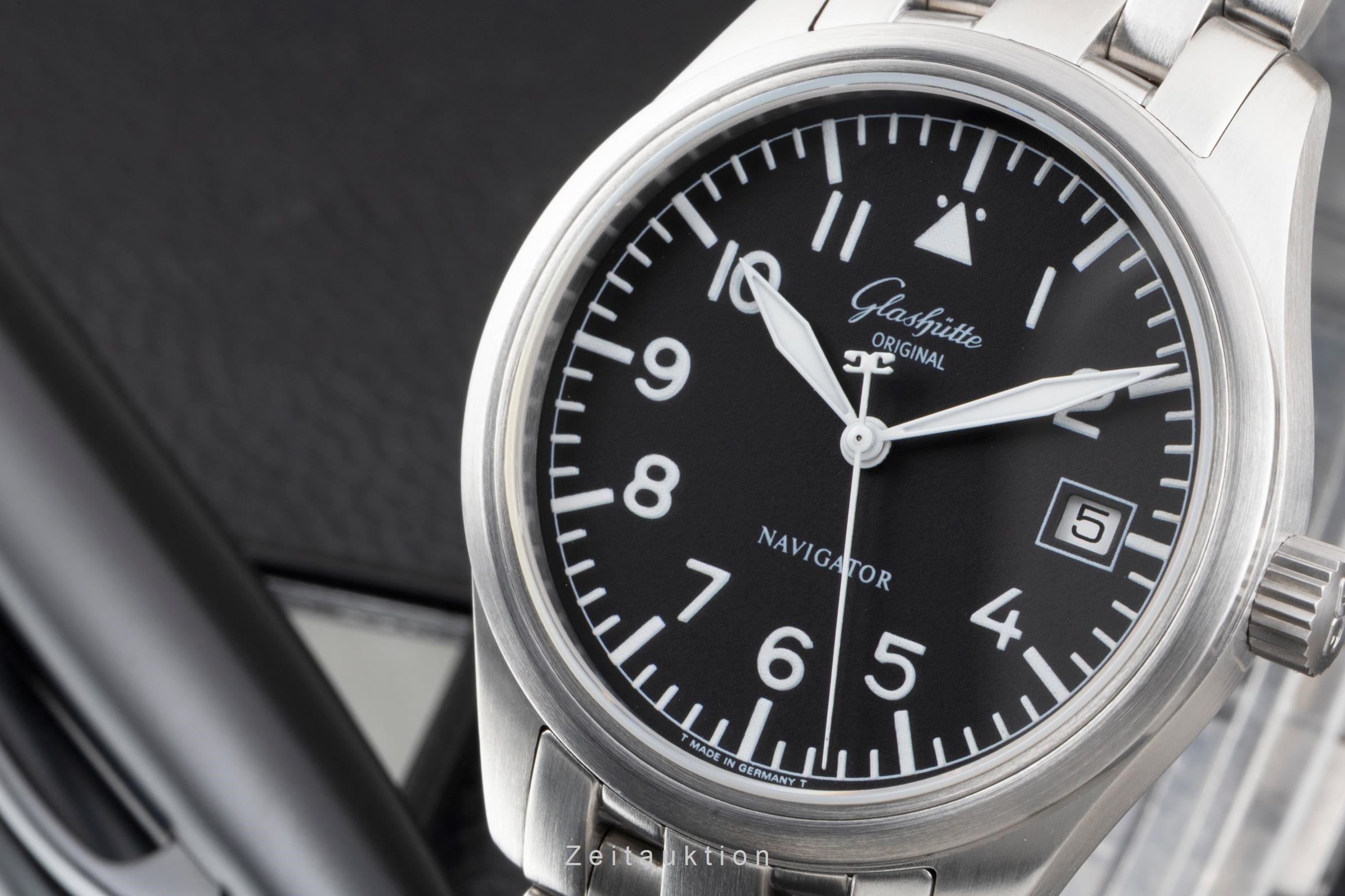 Glashütte Original Navigator Automatik Edelstahl Ref. 1-10-33-07-07-04 B&P 1996 [2604853]