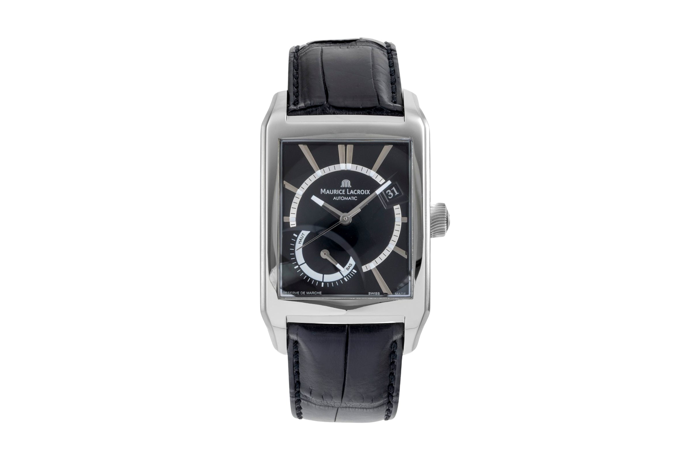 Maurice Lacroix Pontos Rectangulaire Power Reserve Stahl Automatik PT 6207 B&P [2604863]
