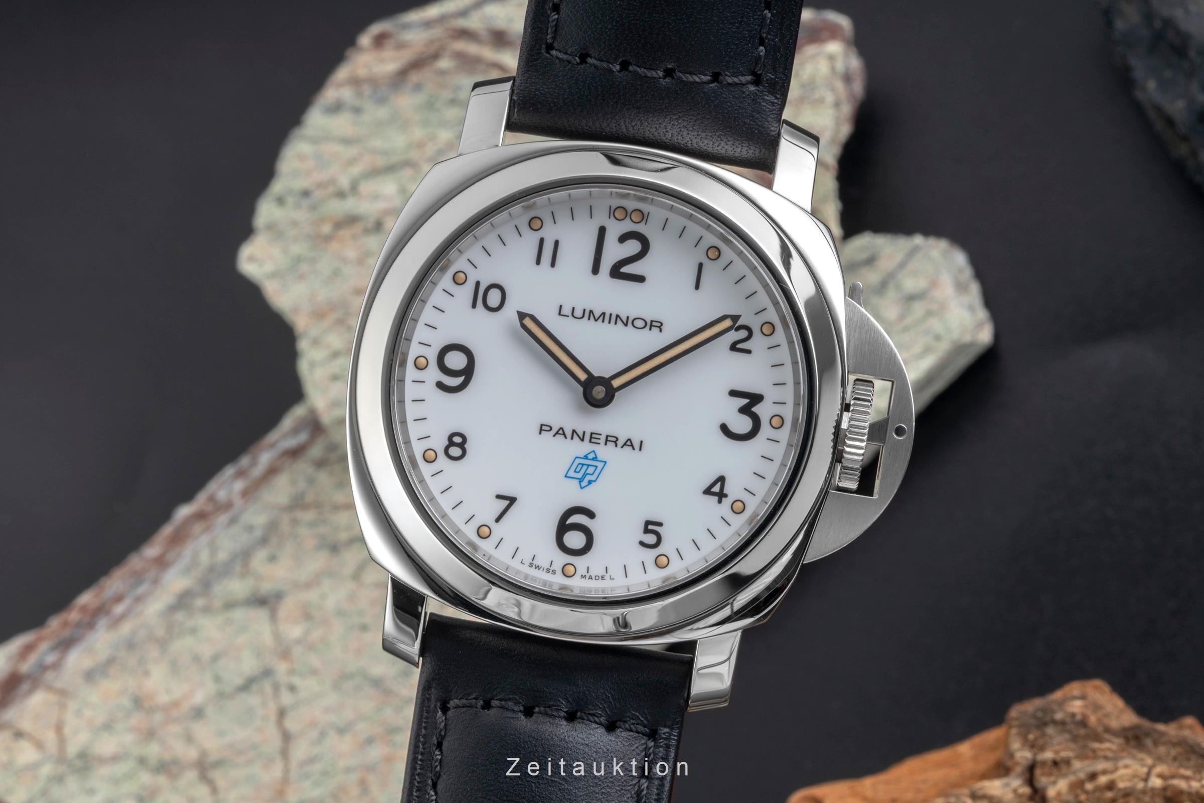 Panerai Luminor Base Logo Stahl Handaufzug Herrenuhr Ref. PAM00630 B&P [2604886]