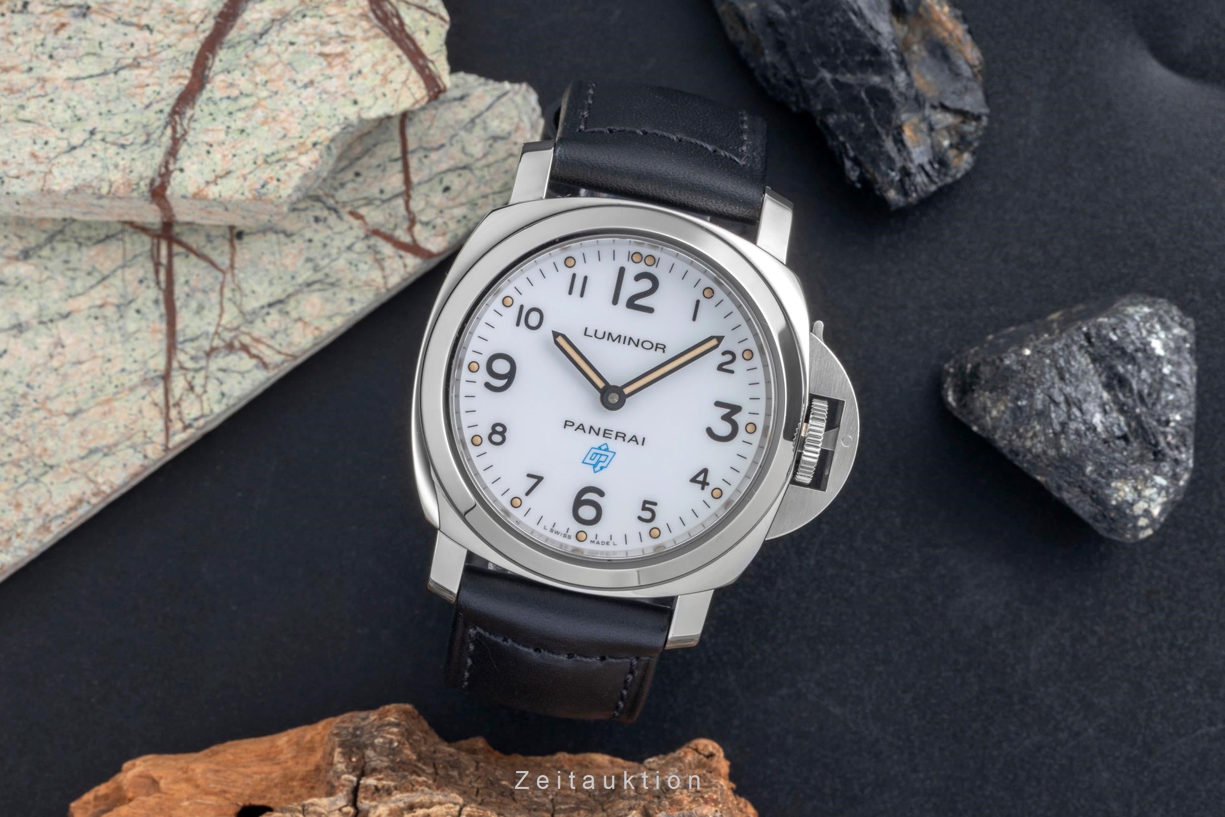 Panerai Luminor Base Logo Stahl Handaufzug Herrenuhr Ref. PAM00630 B&P [2604886]