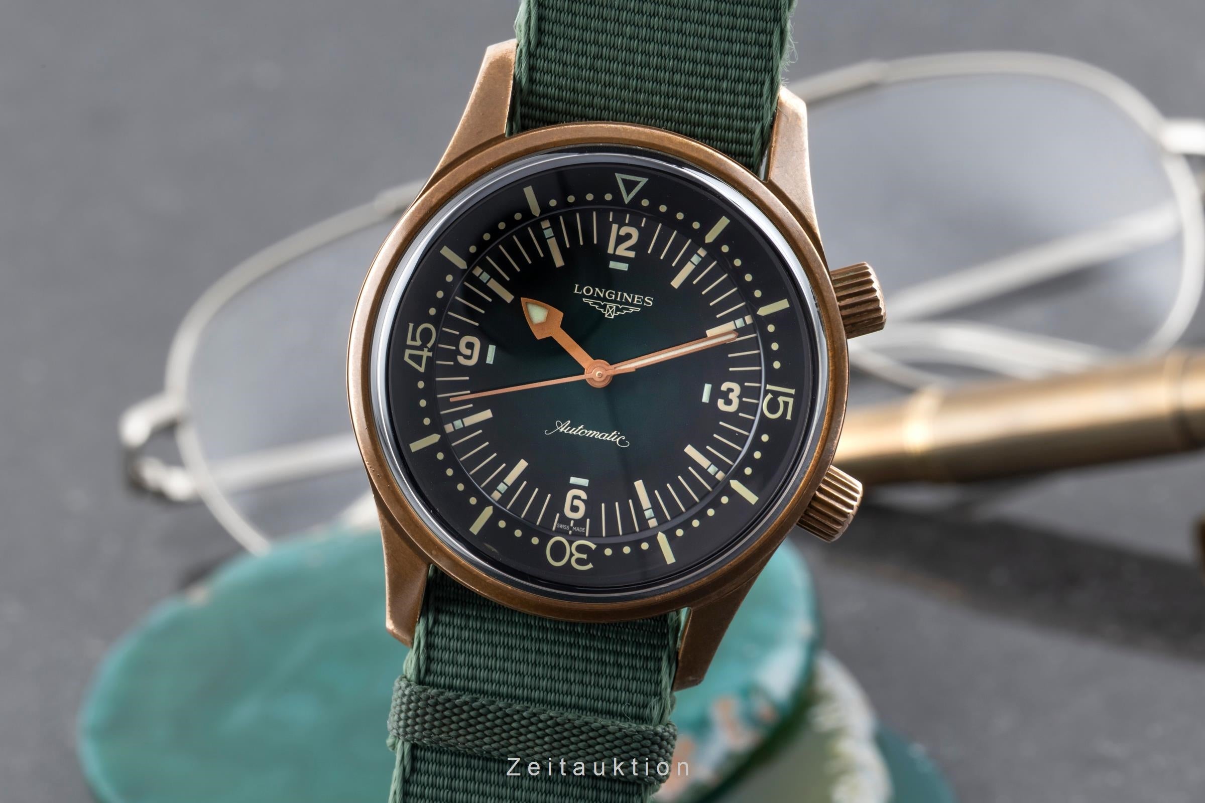 Longines Legend Diver bronze automatic men's watch L3.774.1.50.2 LP: 3400EUR  [2604887]