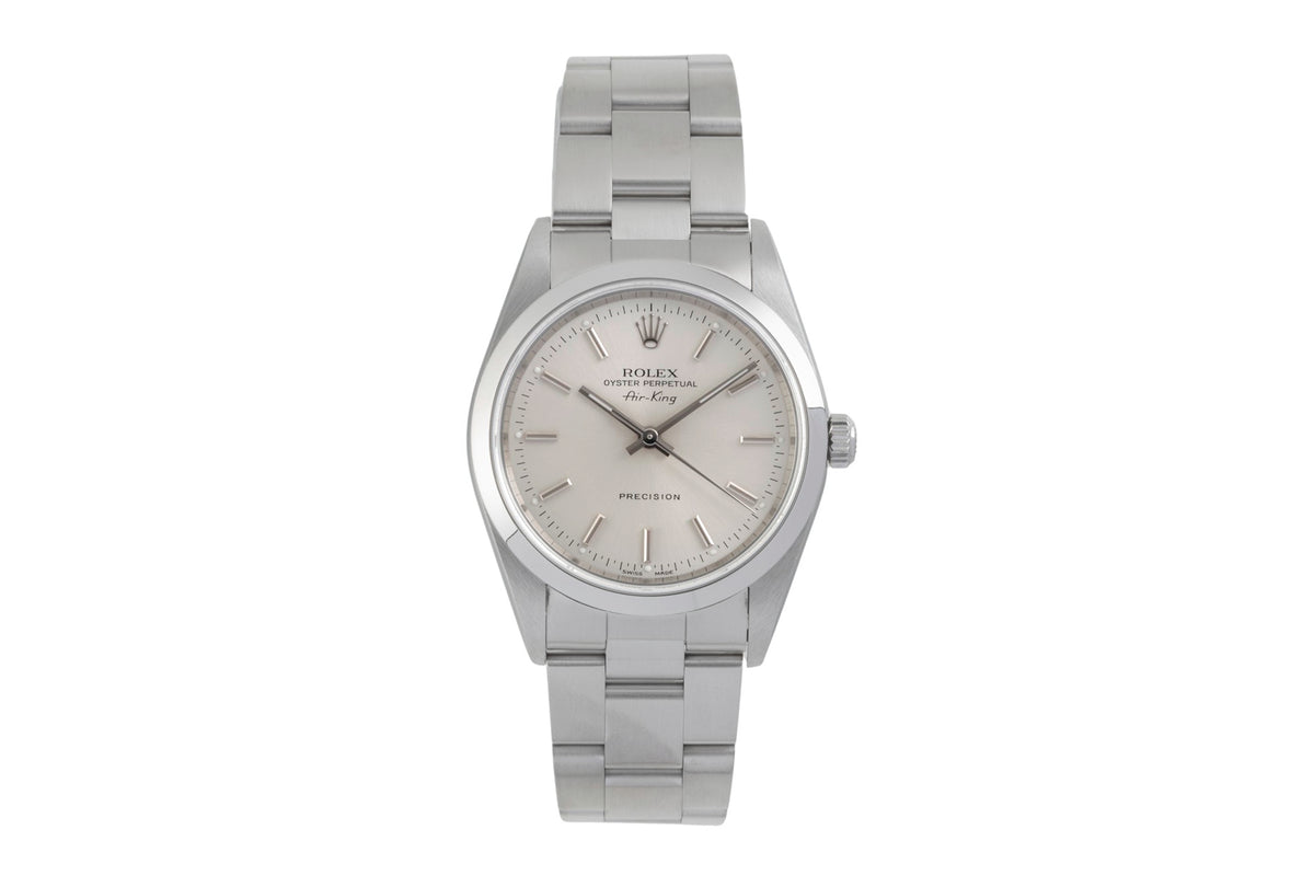Rolex Air King Precision 34 Silver Dial Edelstahl Automatik Herren Ref 14000 B&P [2604915]