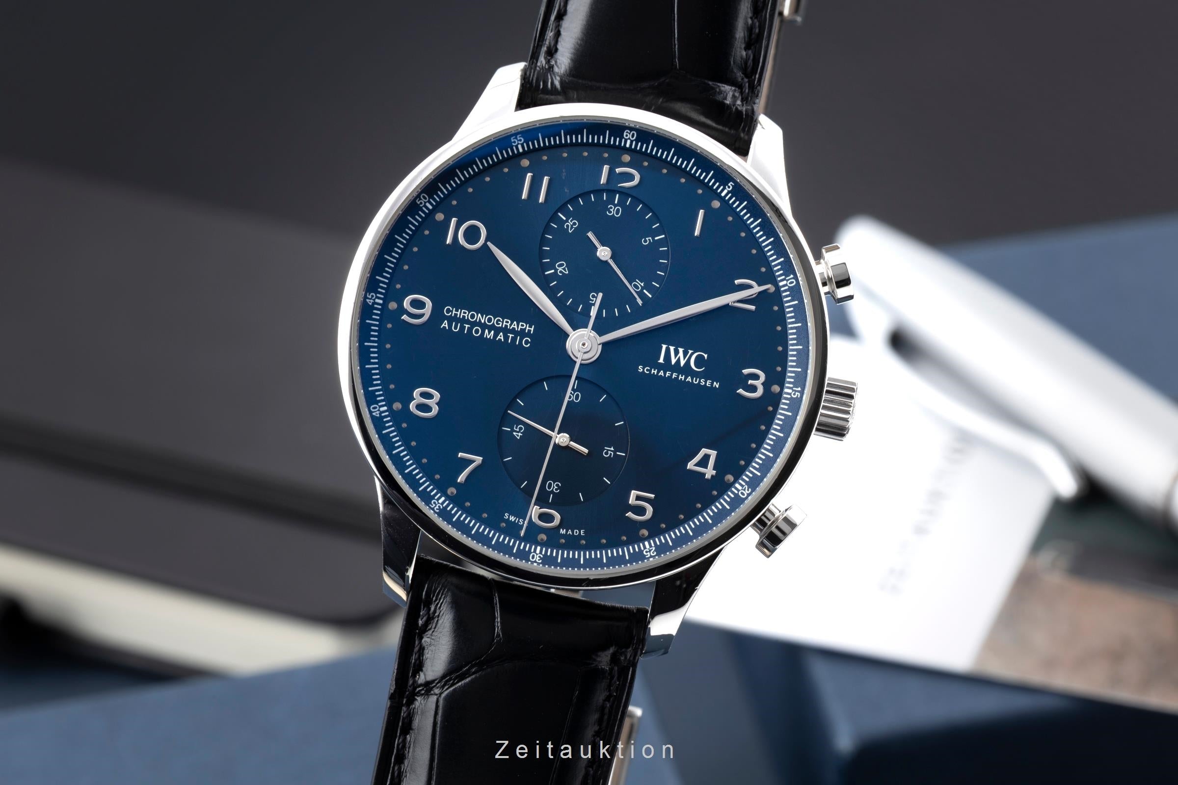IWC Portugieser Chronograph Blue Dial Stahl Automatik Ref. IW371606 NP: 9100,- € [2604918]