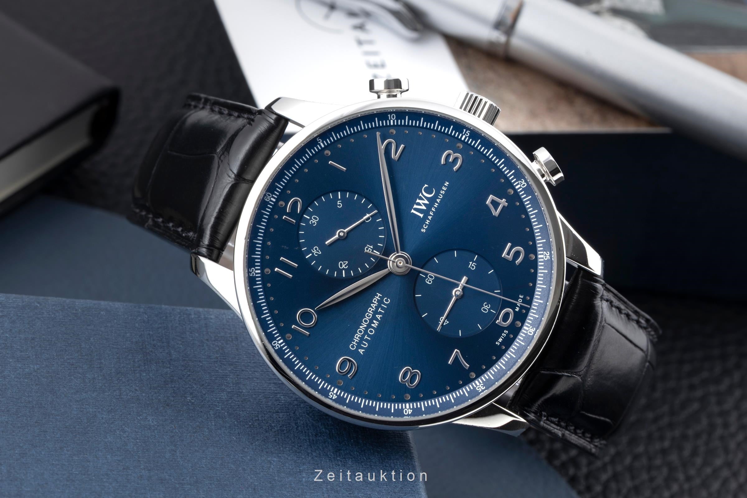 IWC Portugieser Chronograph Blue Dial Stahl Automatik Ref. IW371606 NP: 9100,- € [2604918]
