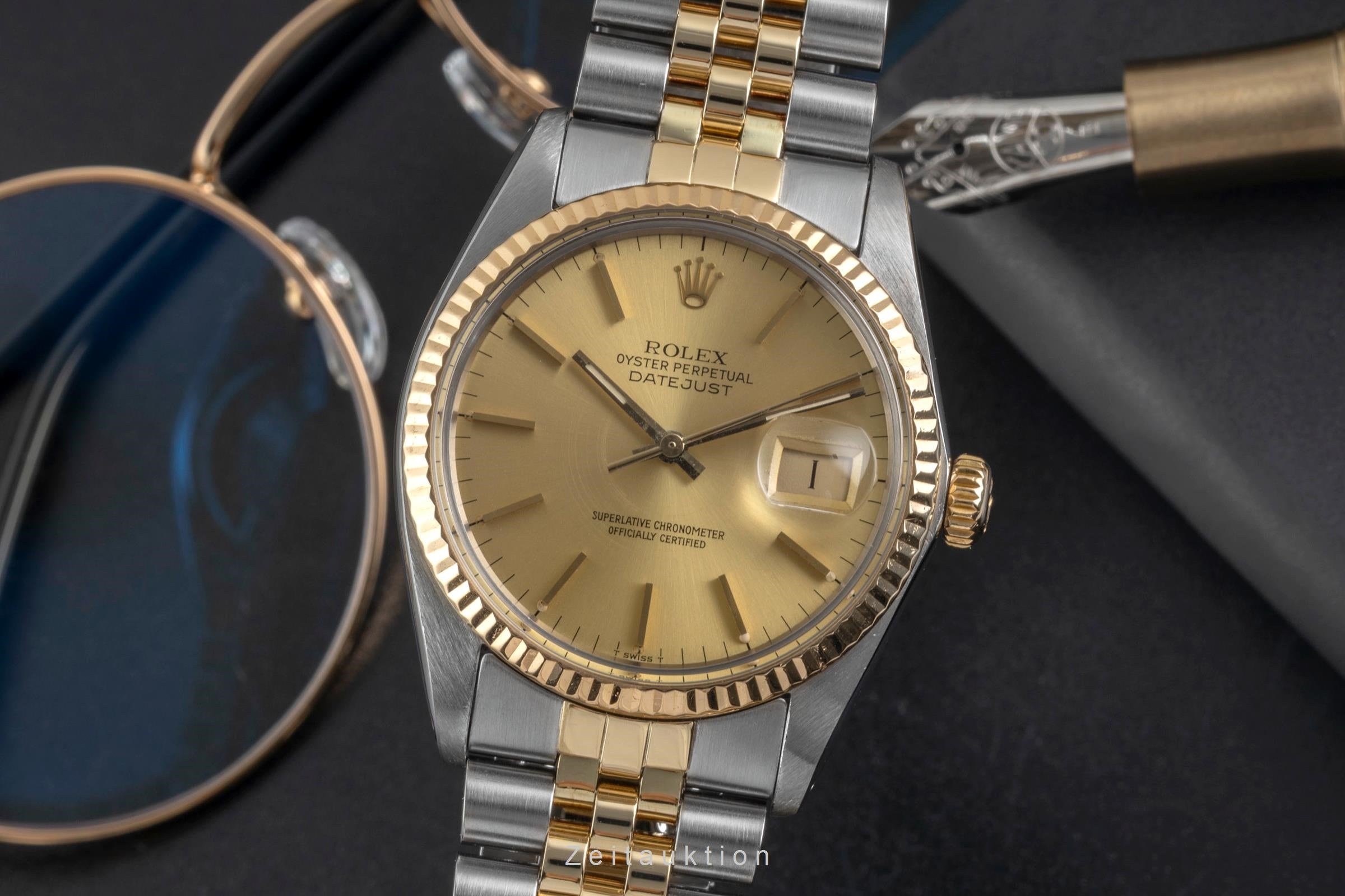 Rolex Datejust acero / oro automático reloj para caballeros 16013 Vintage  [2604979]