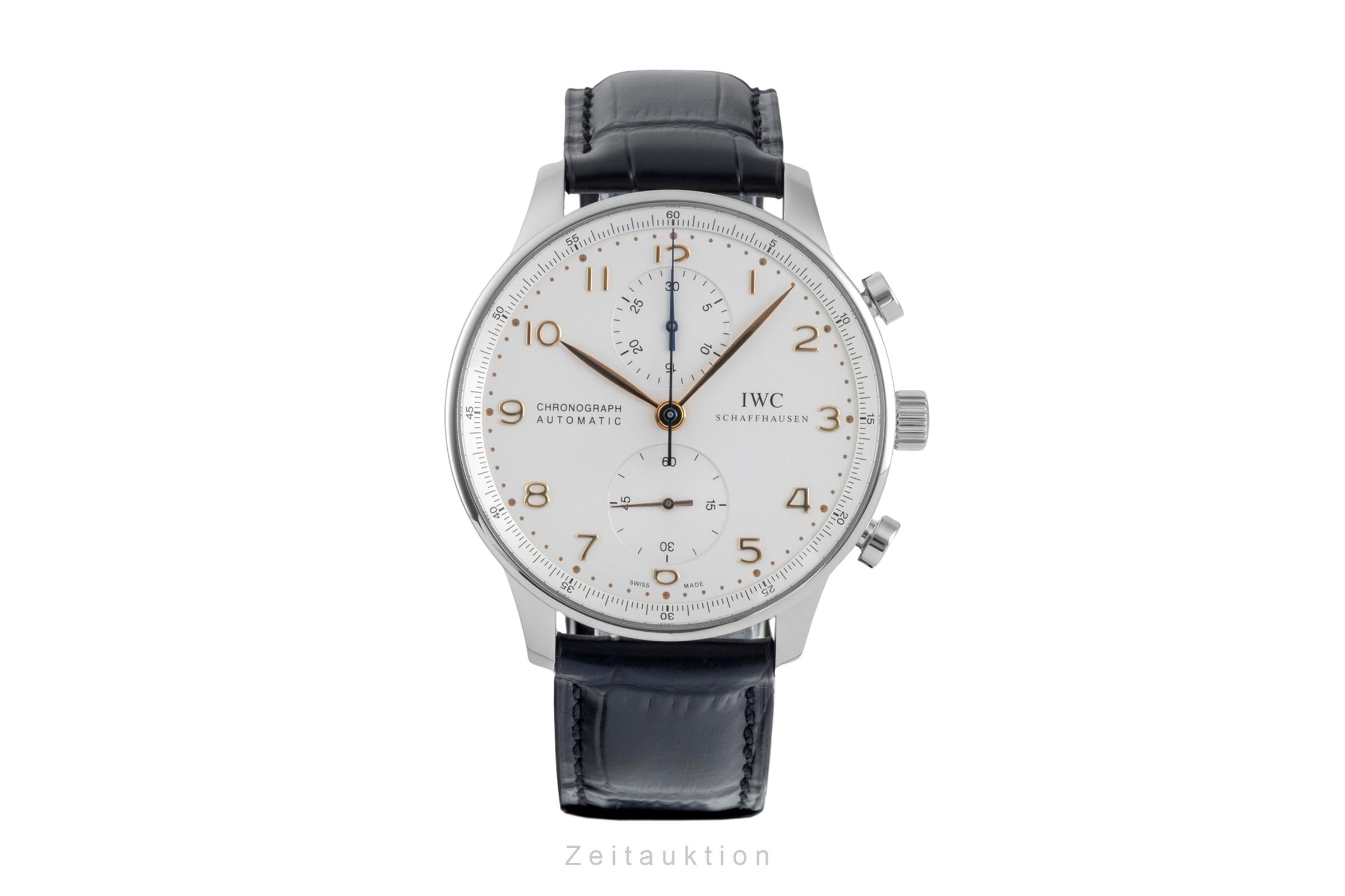 IWC Portugieser chronographe acier automatique montre pour hommes IW371445  [2605007]