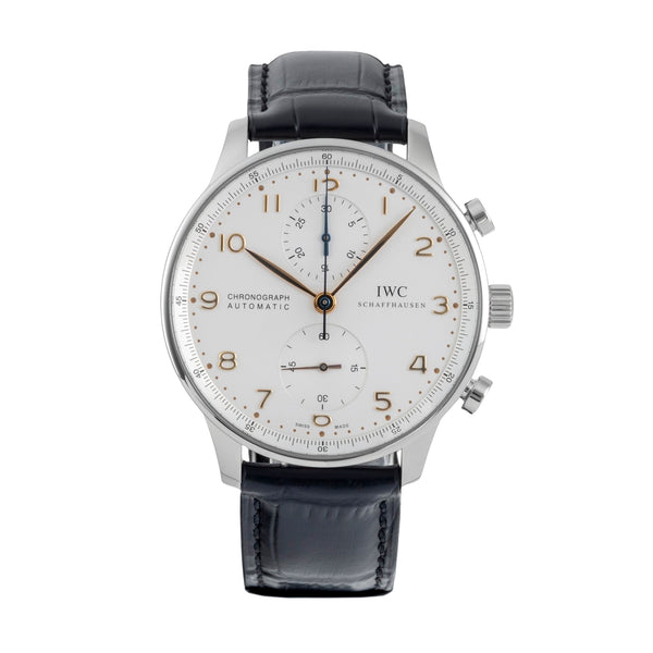 IWC Portugieser chronographe acier automatique montre pour hommes IW371445  [2605007]