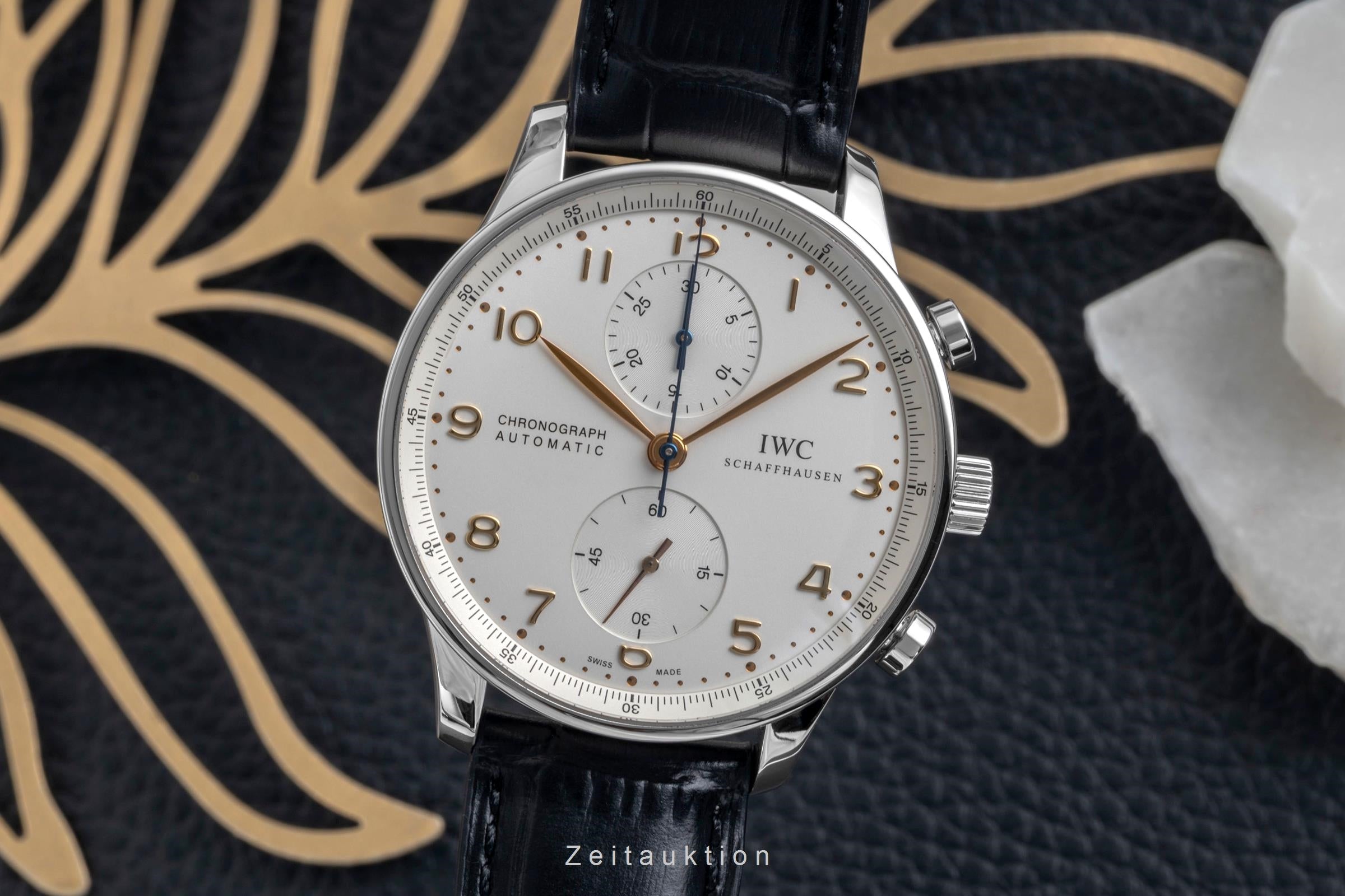 IWC Portugieser chronographe acier automatique montre pour hommes IW371445  [2605007]