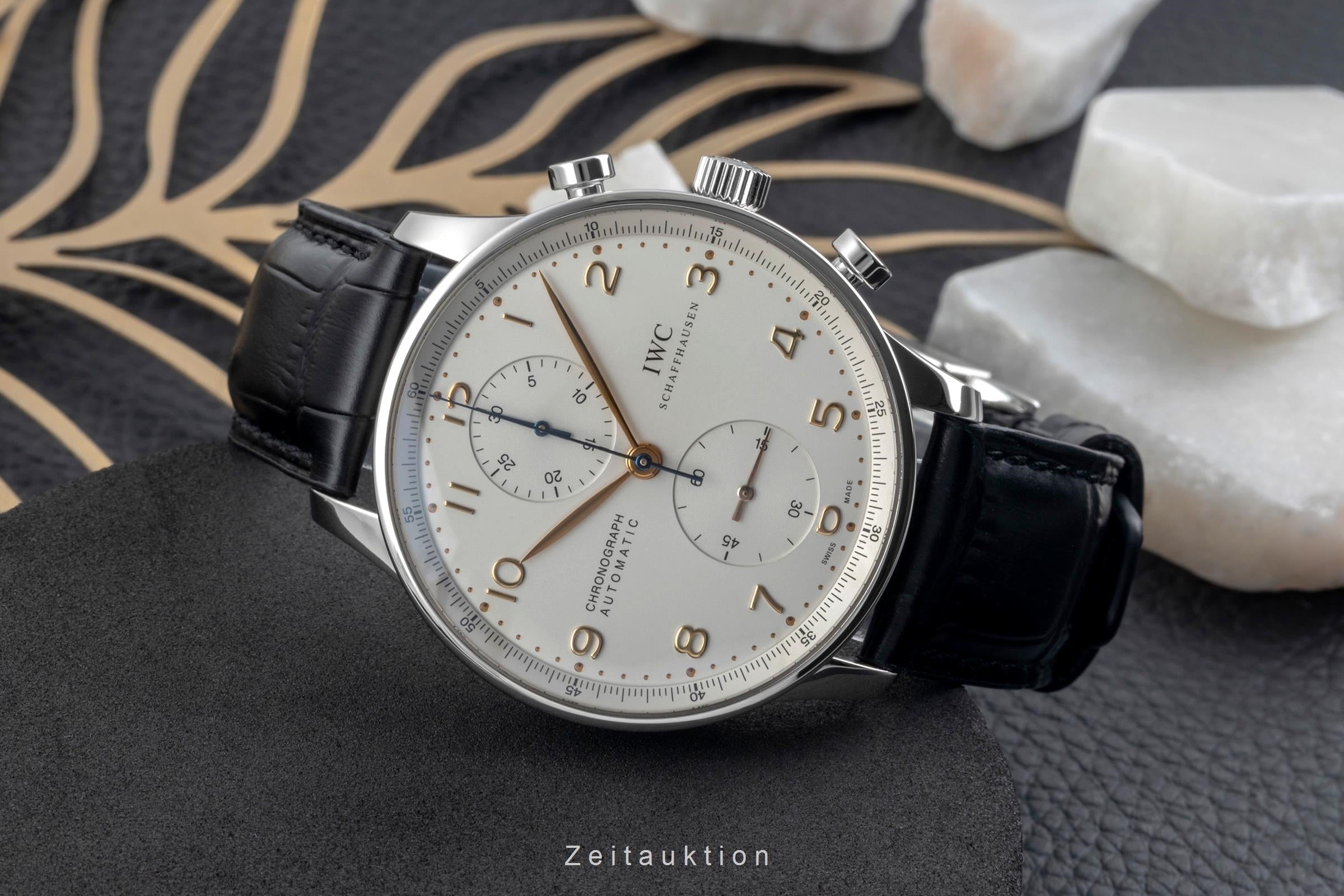 IWC Portugieser chronographe acier automatique montre pour hommes IW371445  [2605007]