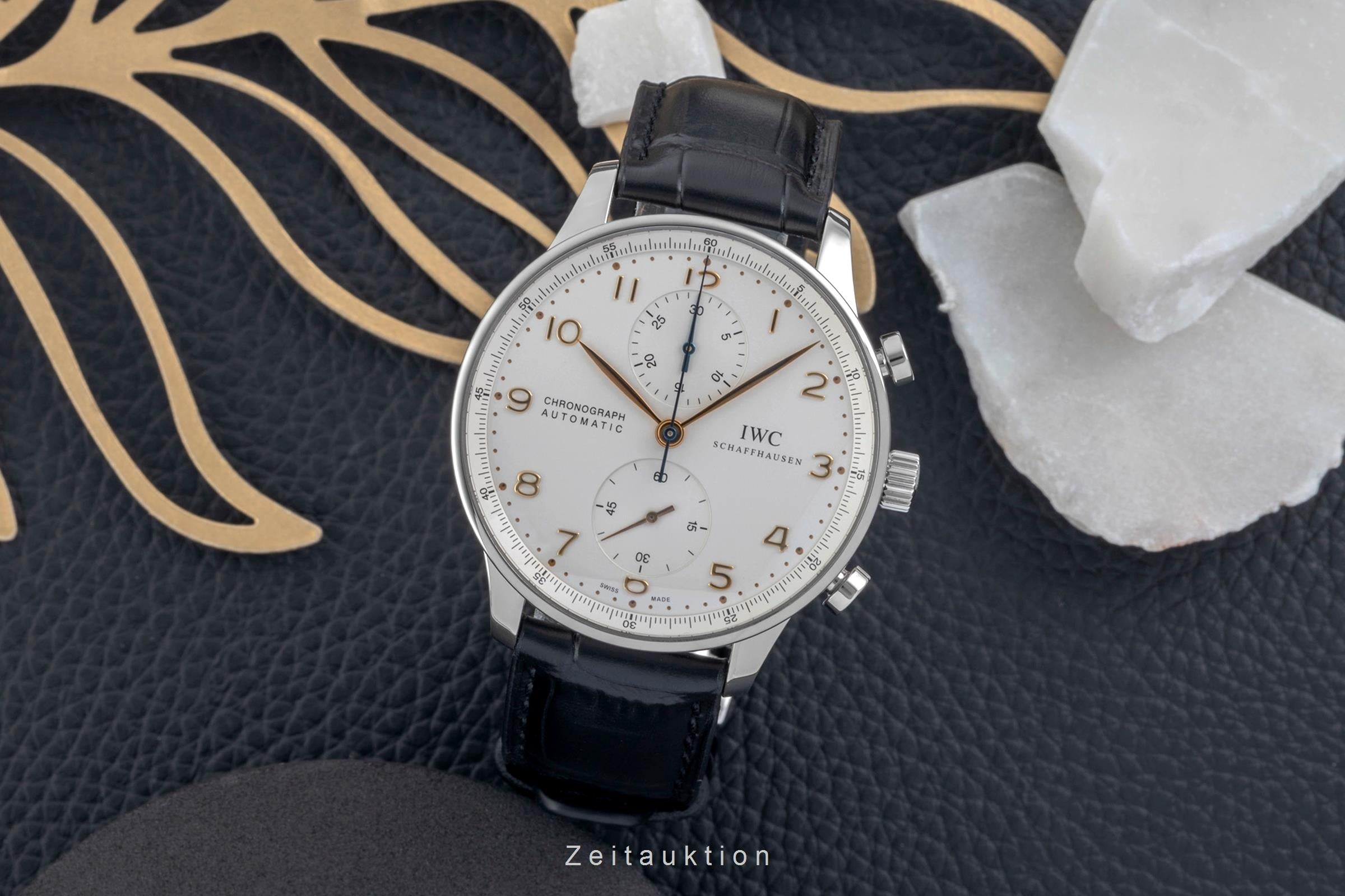 IWC Portugieser chronographe acier automatique montre pour hommes IW371445  [2605007]