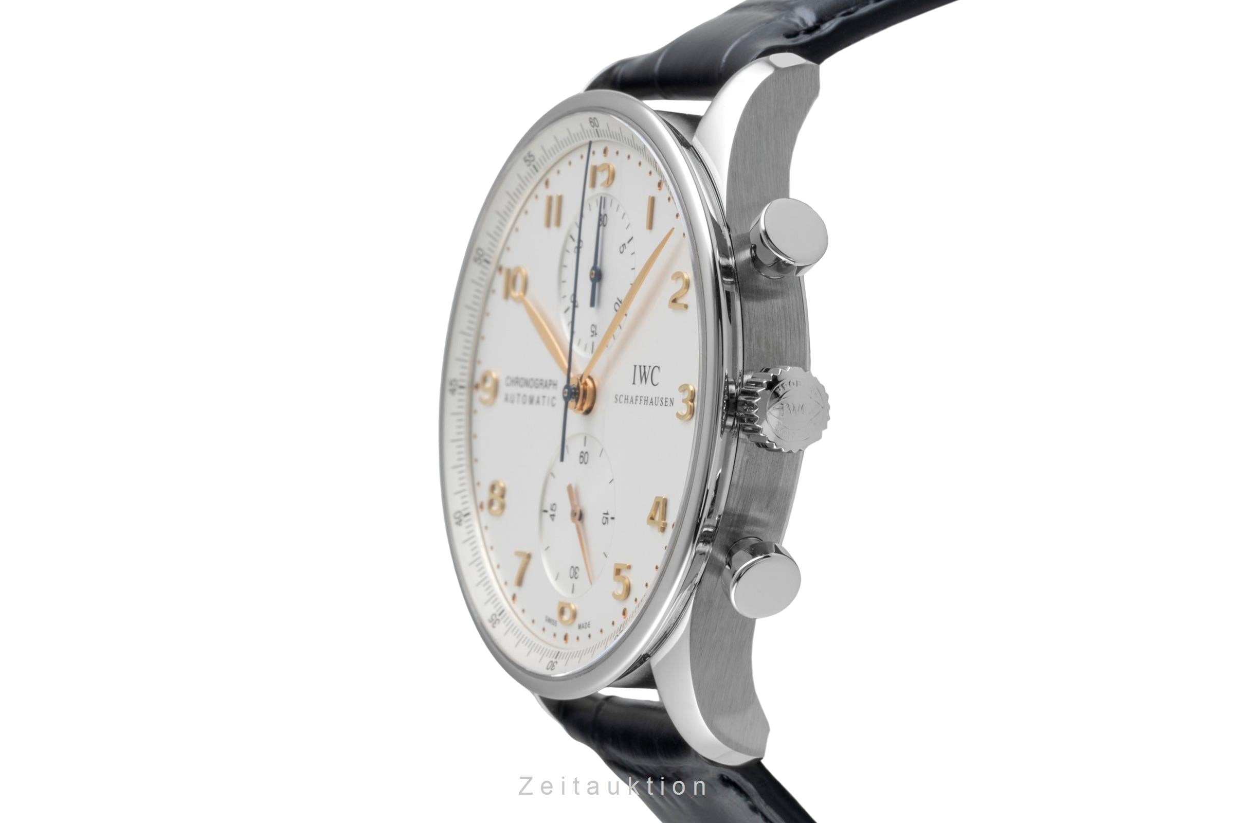 IWC Portugieser chronographe acier automatique montre pour hommes IW371445  [2605007]