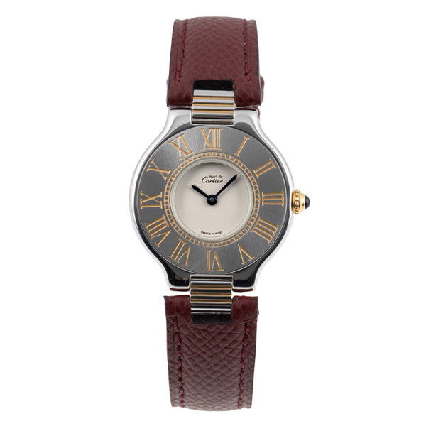 Cartier Ligne 21 acciaio / dorato quarzo orologio da donna  [2605023]