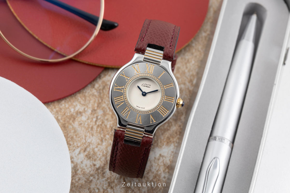 Cartier Ligne 21 acciaio / dorato quarzo orologio da donna  [2605023]