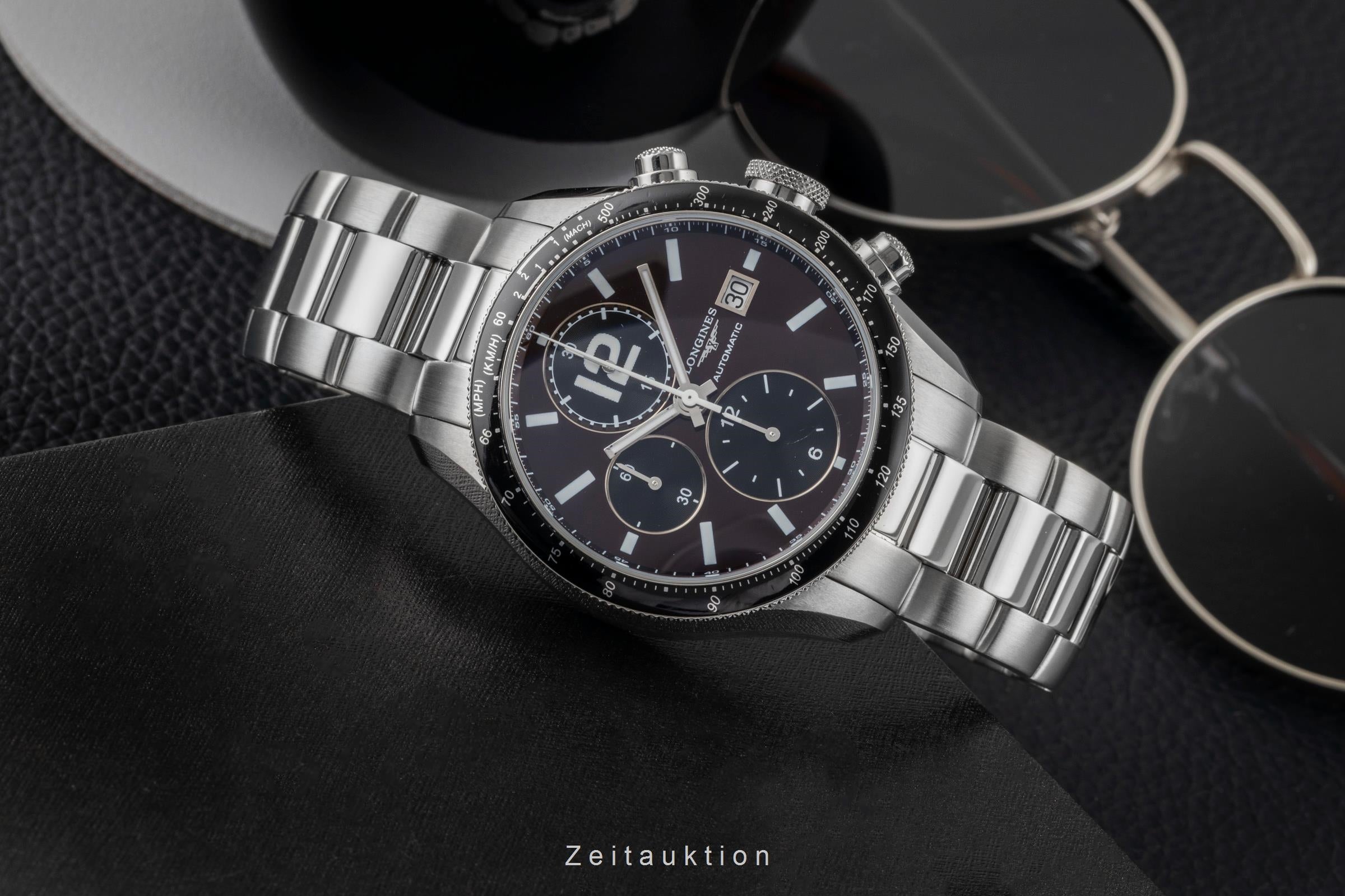 Longines Grande Vitesse Tachymeter Brown Dial Stahl Automatik L3.636.4.60.0 B&P [2605027]