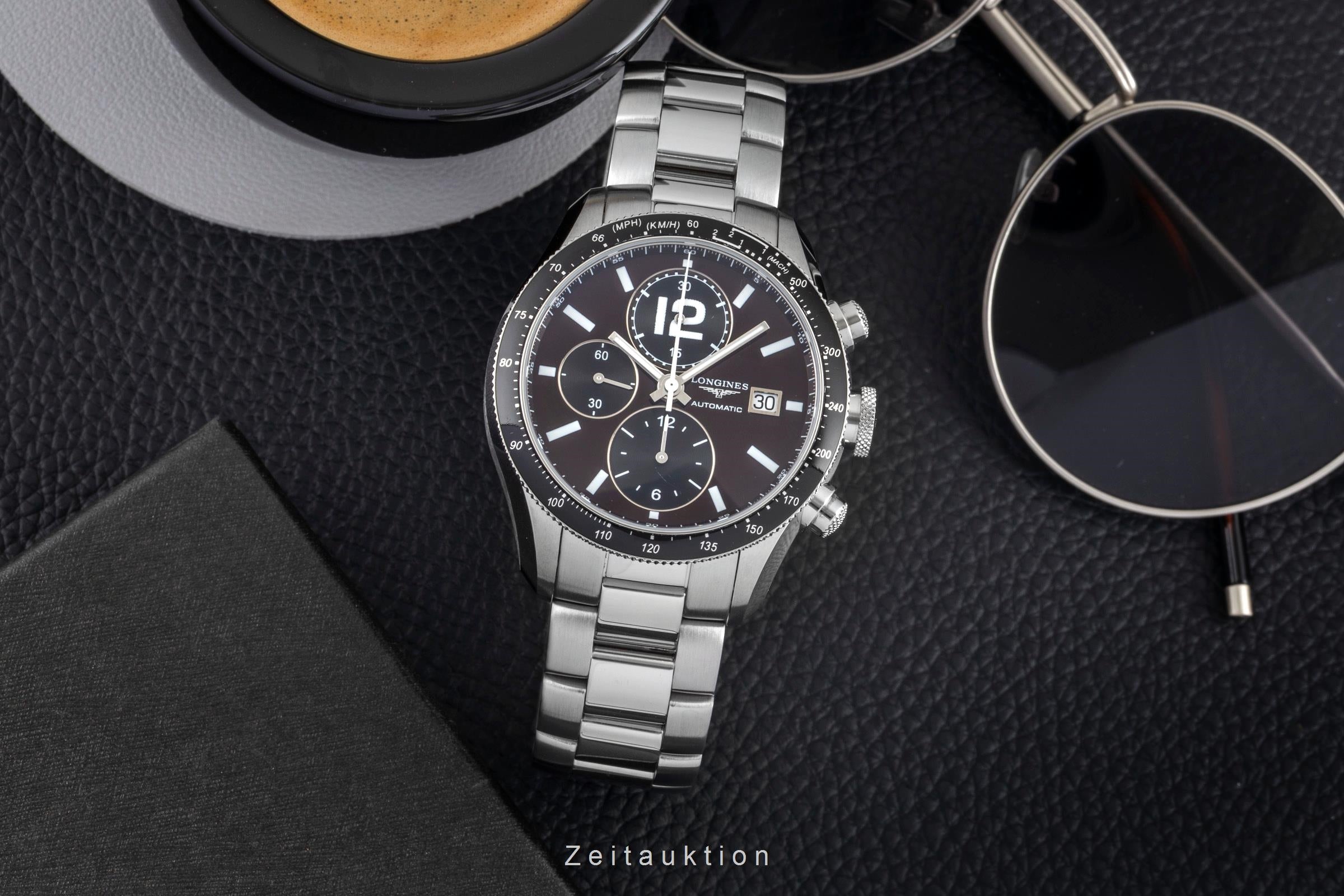Longines Grande Vitesse Tachymeter Brown Dial Stahl Automatik L3.636.4.60.0 B&P [2605027]