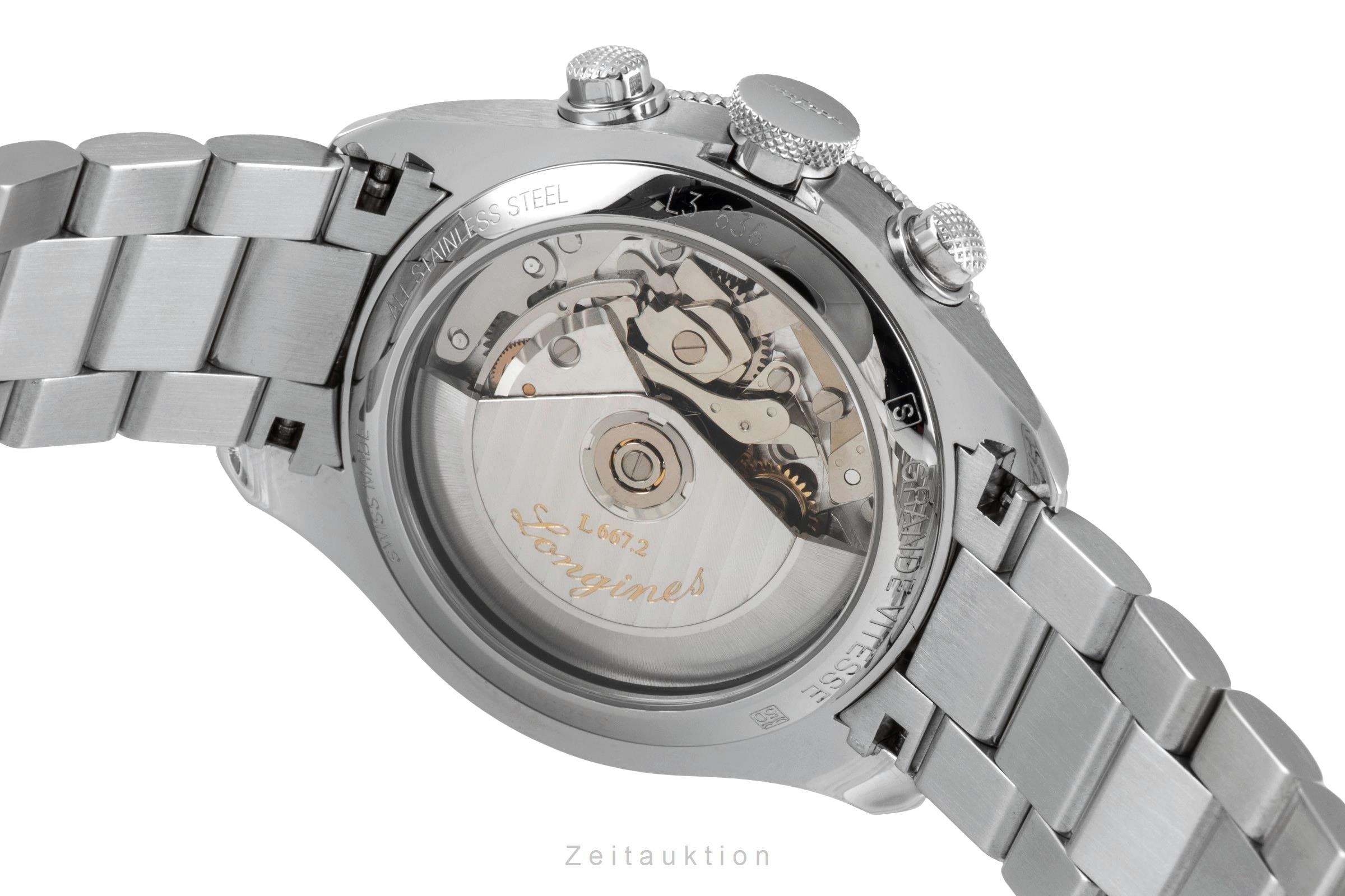 Longines Grande Vitesse Tachymeter Brown Dial Stahl Automatik L3.636.4.60.0 B&P [2605027]