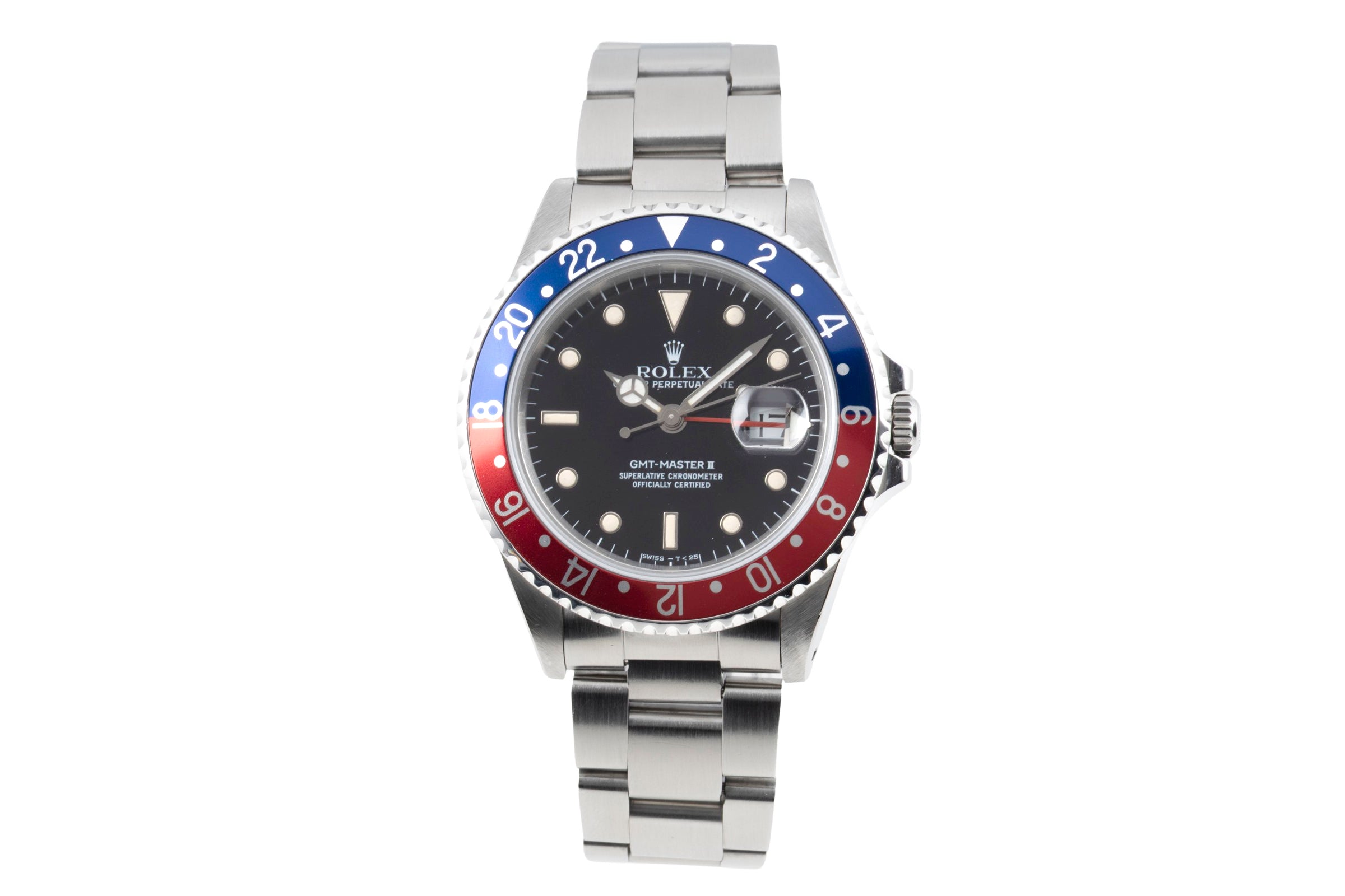 Rolex GMT-Master II Pepsi Edelstahl Automatik Herrenuhr Ref. 16710 L-Serie [2605034]