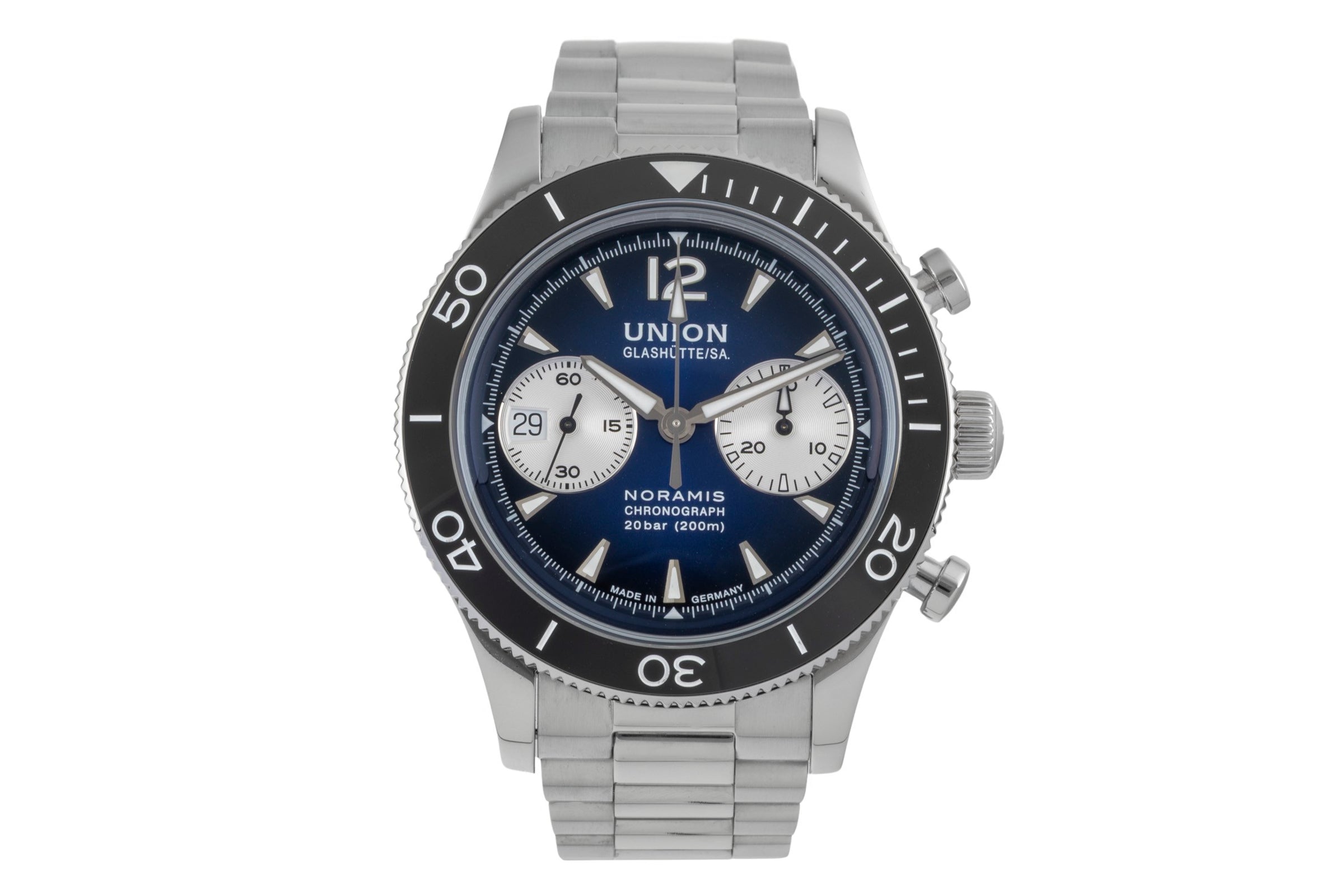 Union Glashütte Noramis cronografo acciaio automatismo orologio da uomo D012.927.11.047.00 LP: 3750EUR  [2605045]