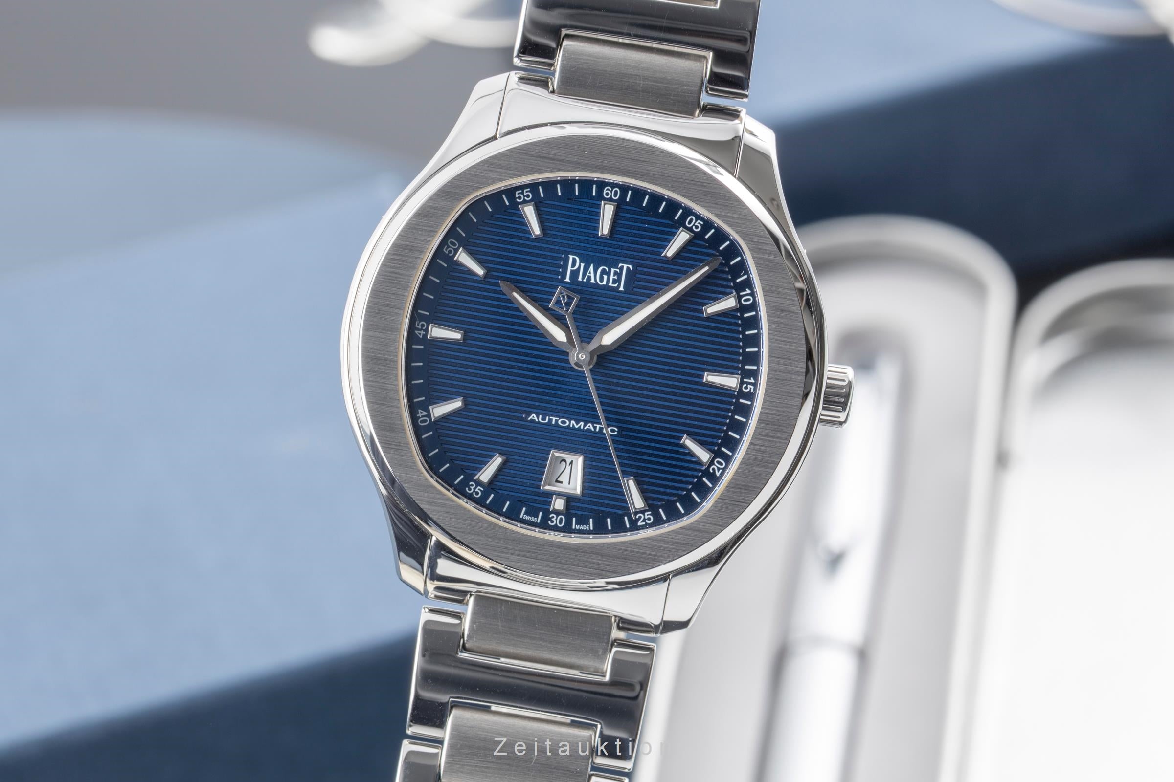 Piaget Polo S Edelstahl Blue Dial Automatik Herrenuhr Ref. G0A41002 Papiere 2017 [2605051]