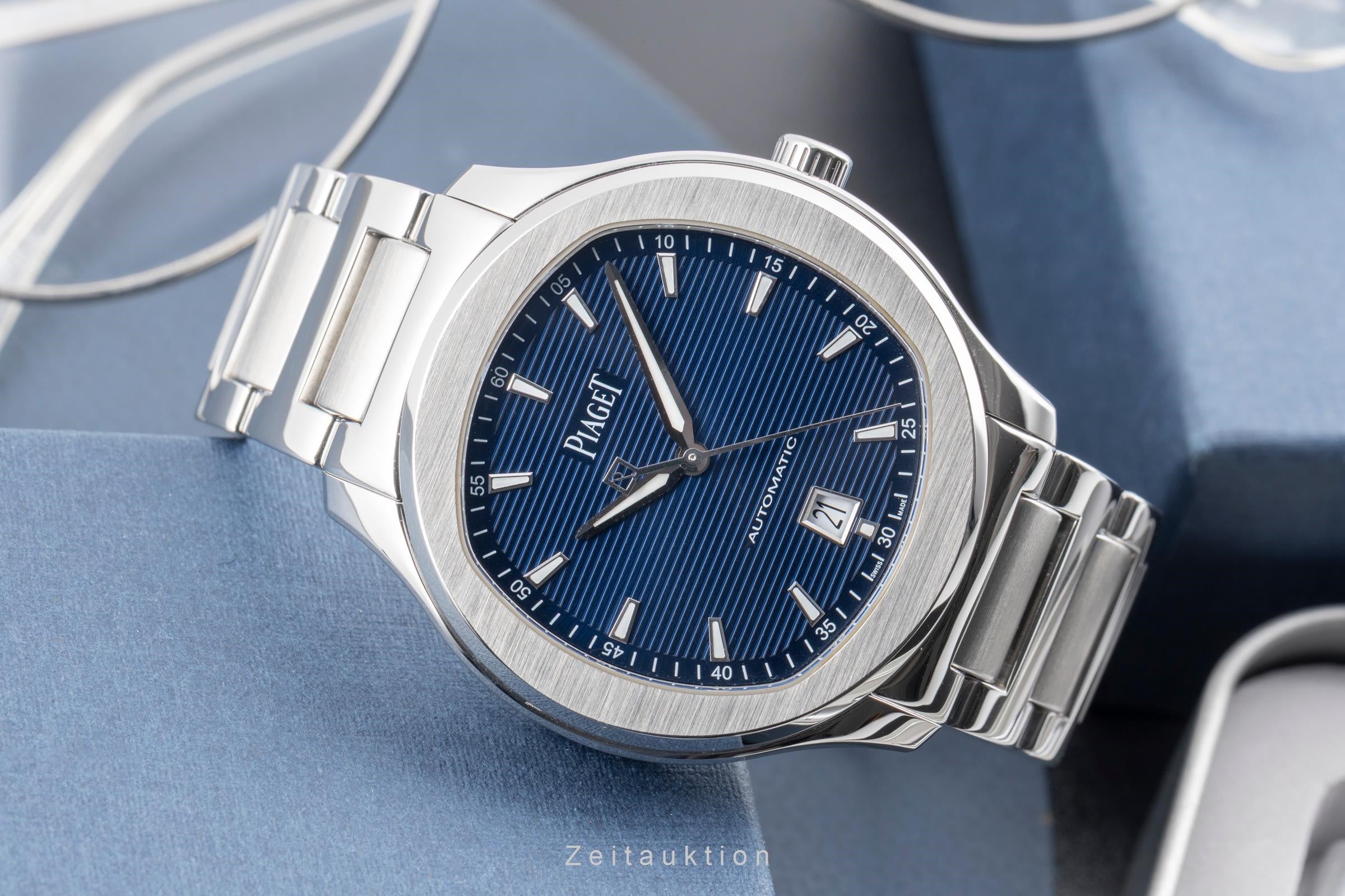 Piaget Polo S Edelstahl Blue Dial Automatik Herrenuhr Ref. G0A41002 Papiere 2017 [2605051]