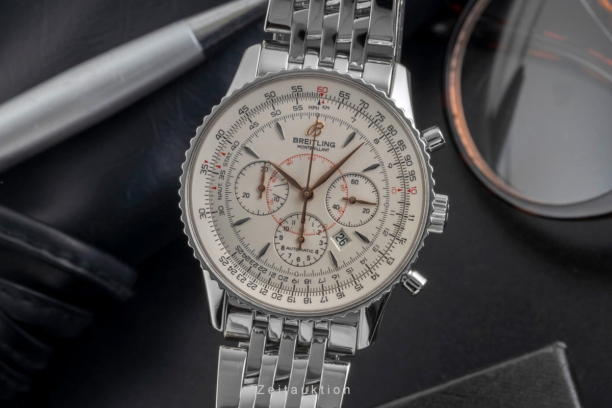 Breitling Montbrillant chronograph steel automatic men's watch A41370  [2605057]