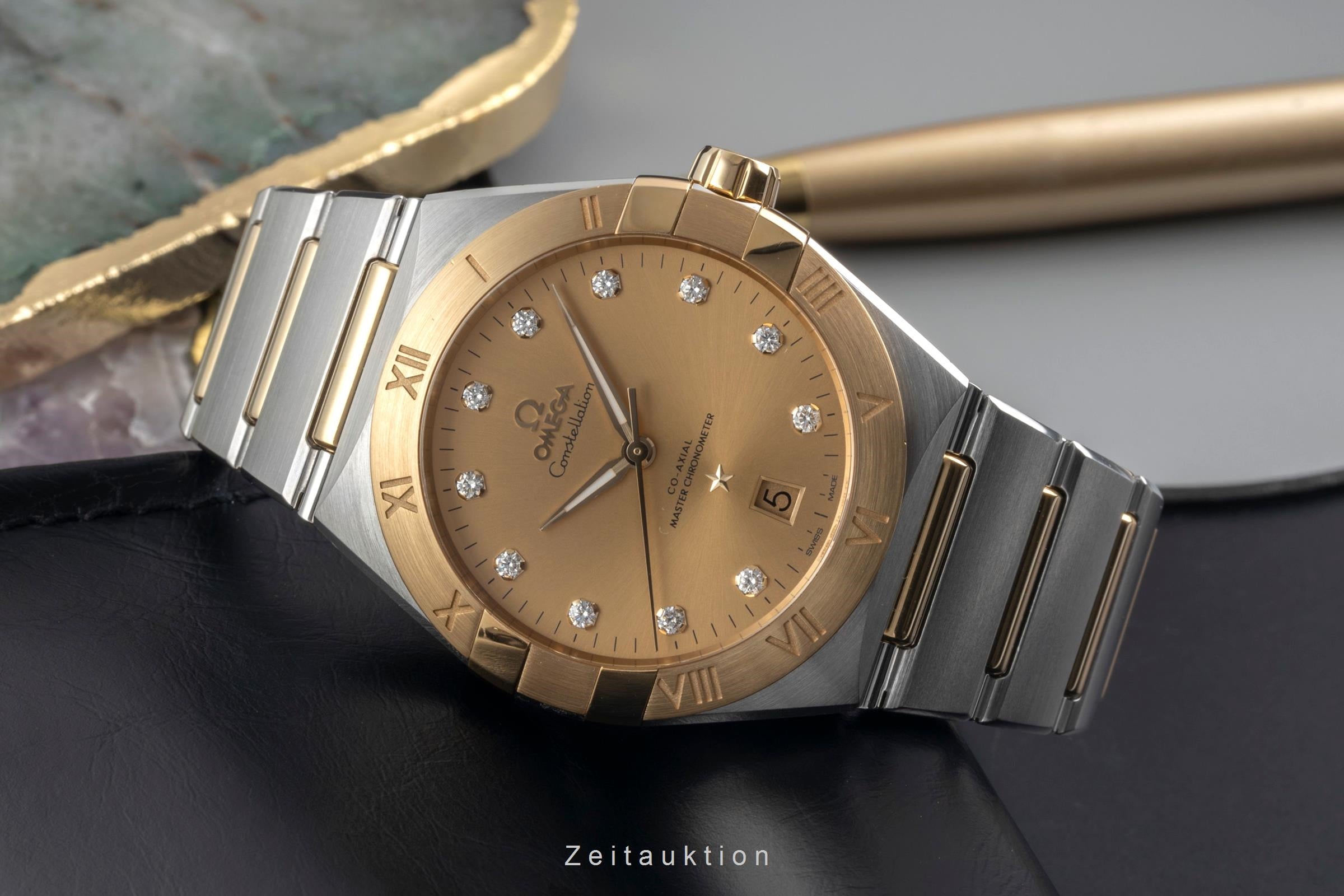 Omega Constellation Stahl / Gold Automatik Diamonds Ref. 131.20.39.20.58.001 B&P [2605102]