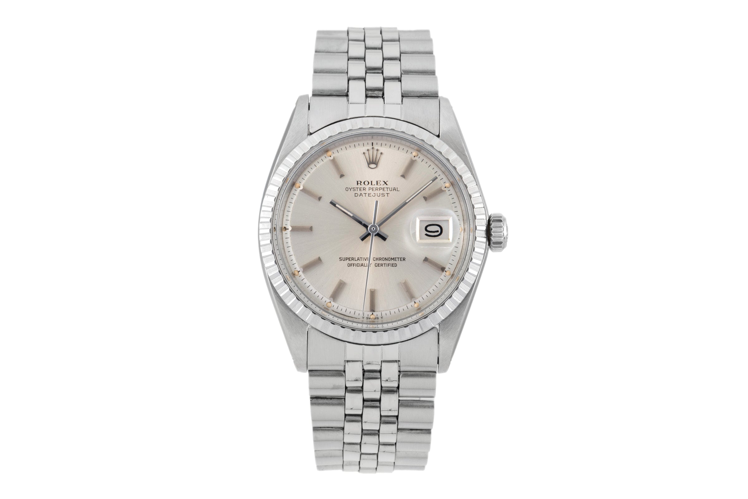 Rolex Datejust 36 Silver Dial Oyster Stahl Automatik Herrenuhr Ref 1603 B&P 1973 [2605129]