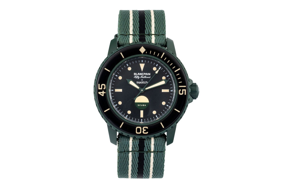 Swatch Blancpain Scuba Fifty Fathoms ceramic automatic men's watch SO35G100   [2605136]